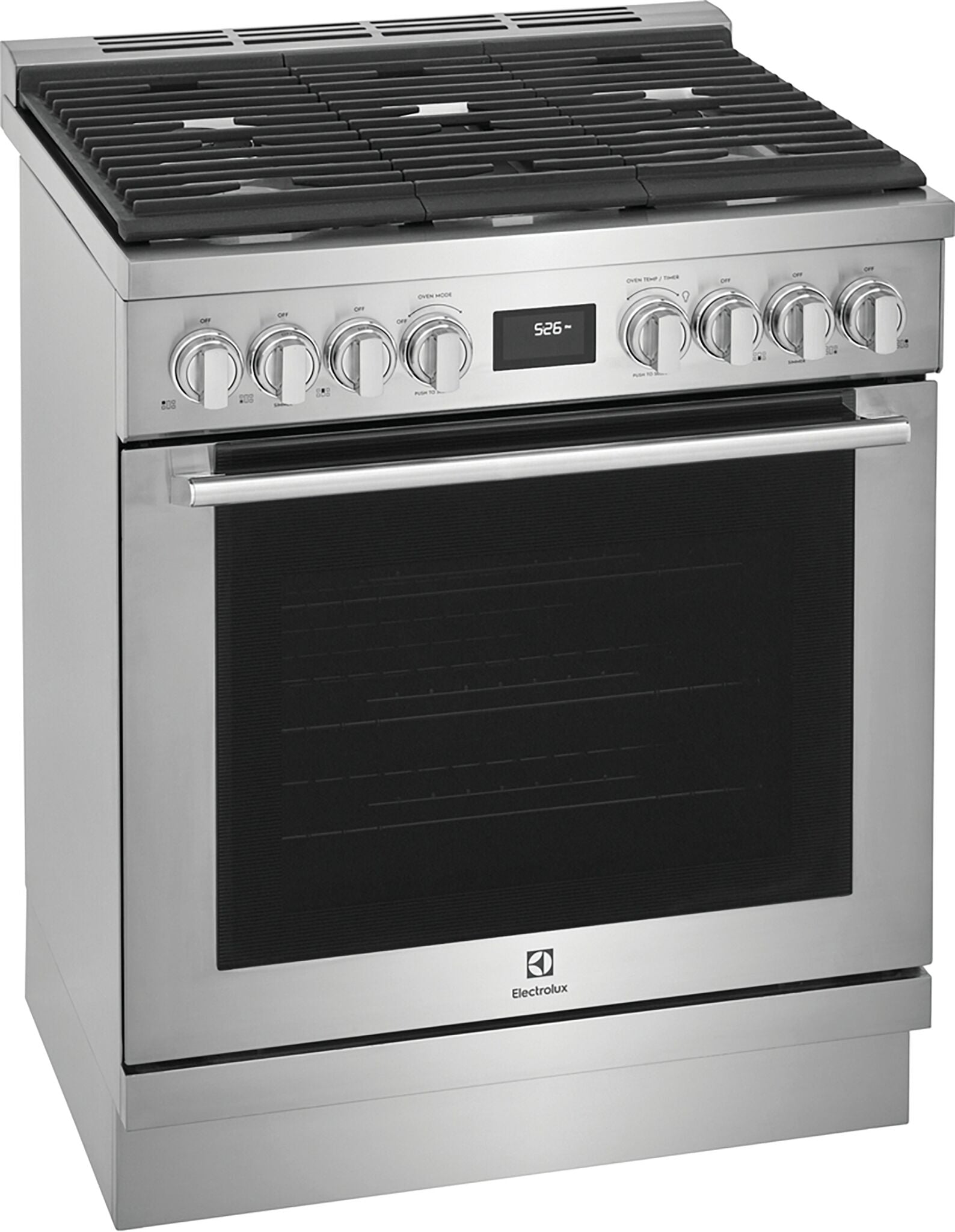 Electrolux ECFG3068AS 30-Inch Stainless Steel Front Control Freestanding Gas Range - 4.5 Cu. Ft. Oven Capacity, 5 Sealed Burners - Perfect for Home Kitchens & Professional Cooking