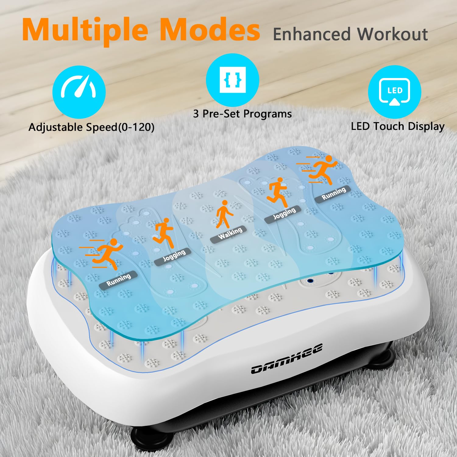 **Vibration Plate Exercise Machine for Weight Loss & Full Body Workout - 120 Adjustable Speeds, 330 Lbs Capacity - Power Vibrating Platform for Home Gym, Lymphatic Drainage & Muscle Recovery**    *(Ideal for Home Fitness, Weight Management, Toning, Circulation Boost & Relaxation)*