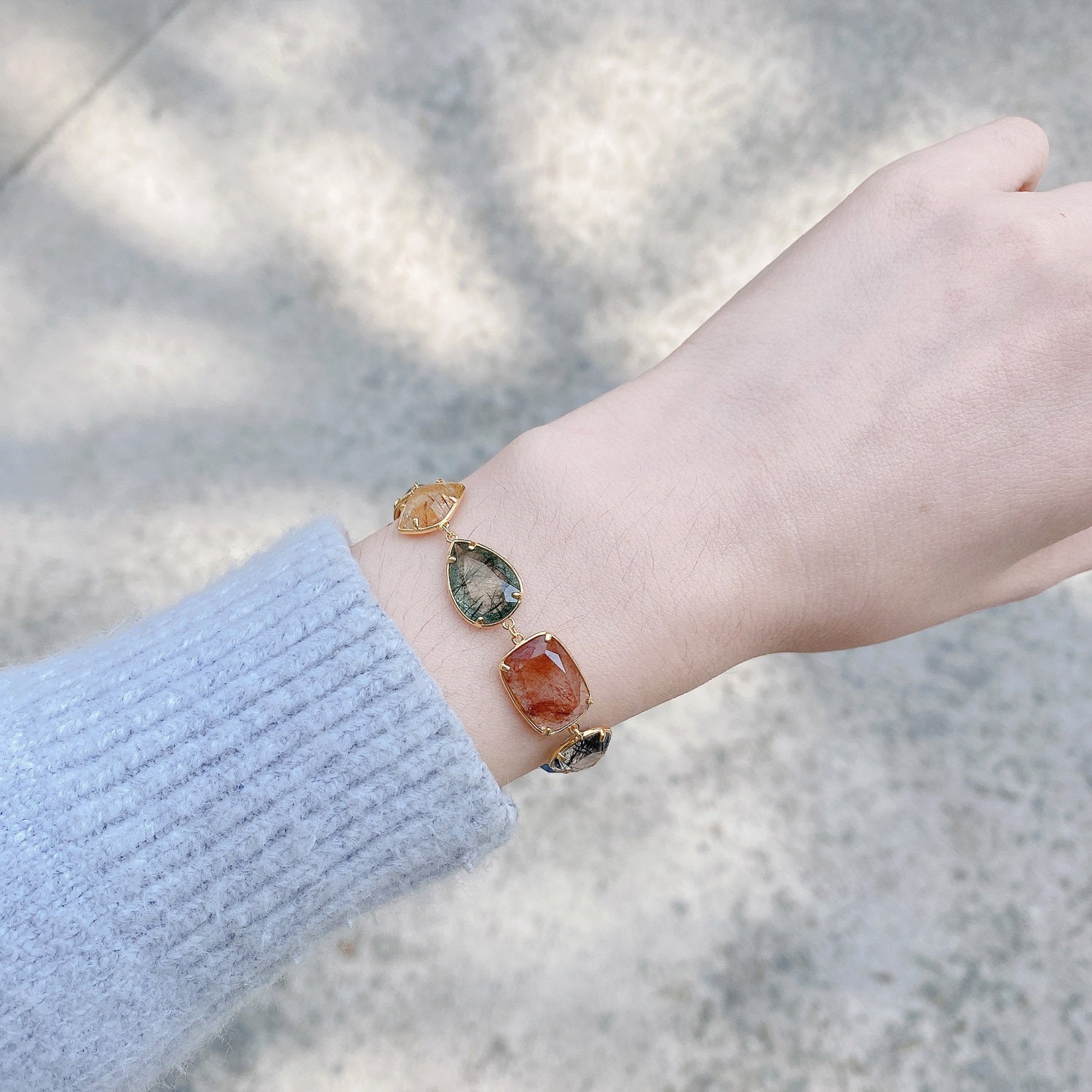 Aquamarine Amethyst Birthstone Spiritual Healing Bracelet for Women | March & February Birthstone Jewelry | Positive Energy & Chakra Balancing | Gift for Mom, Sister, Wife | Meditation, Yoga & Spiritual Practice