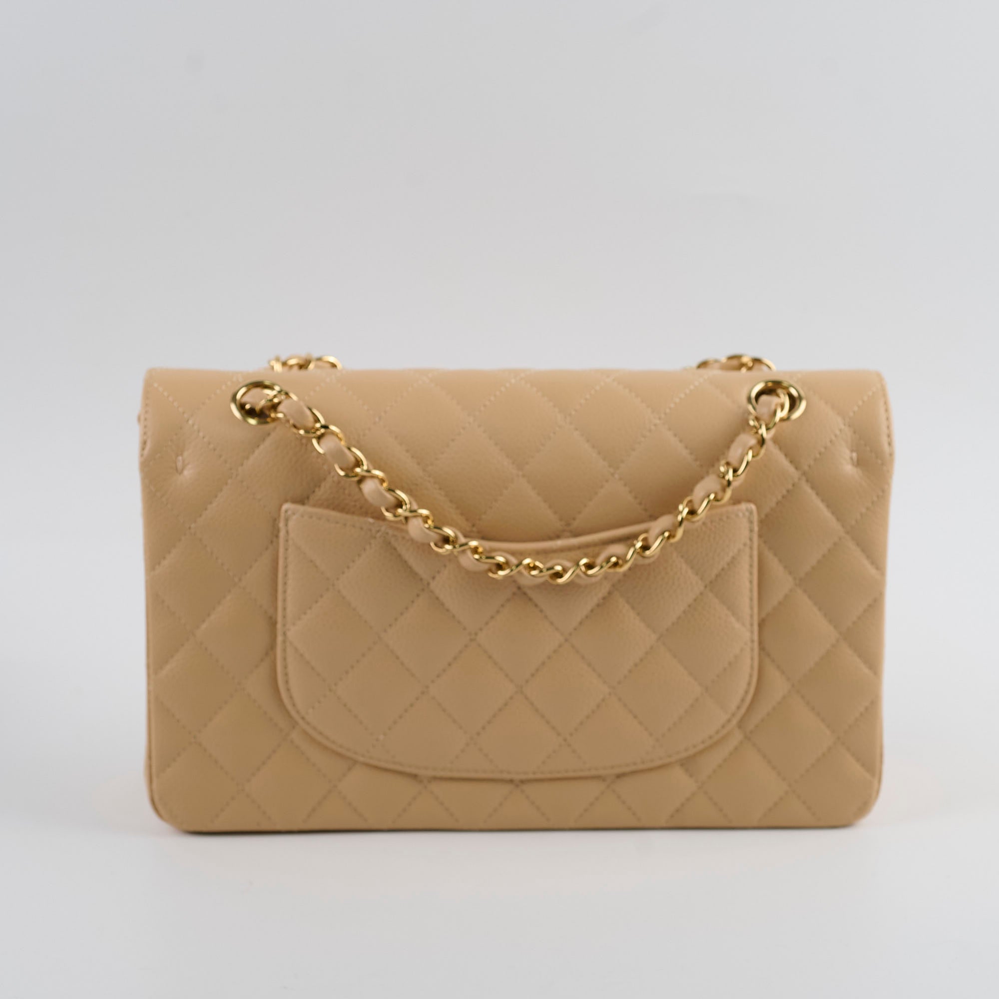Chanel Classic Double Flap Bag in Caviar Leather Beige Gold Hardware - Timeless Luxury Handbag for Women, Perfect for Work, Evening Events & Special Occasions