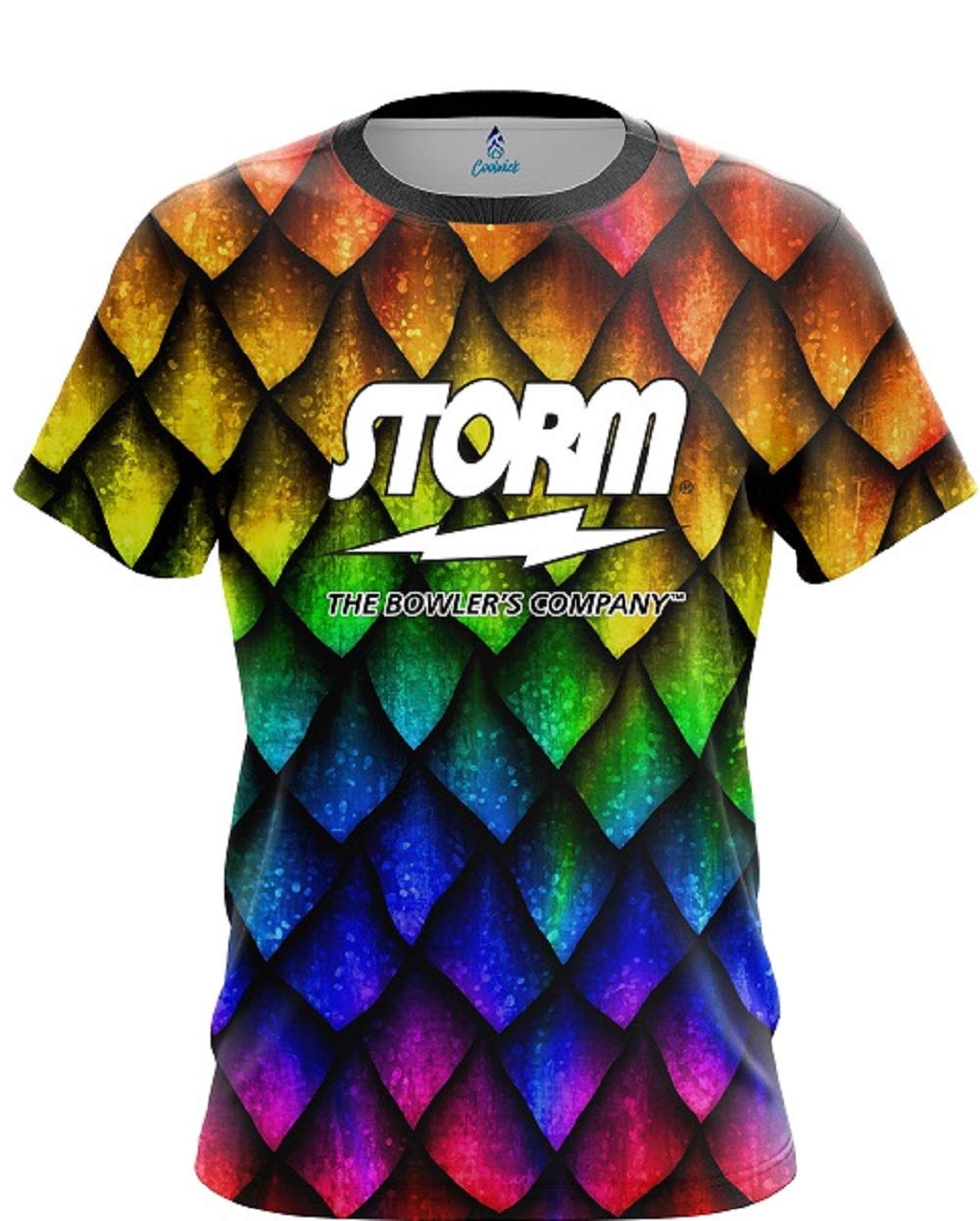 Storm Colorful Dragon Scales Bowling Jersey - Breathable & Stylish Performance Shirt for Men & Women - Perfect for Bowling Leagues, Tournaments & Casual Play