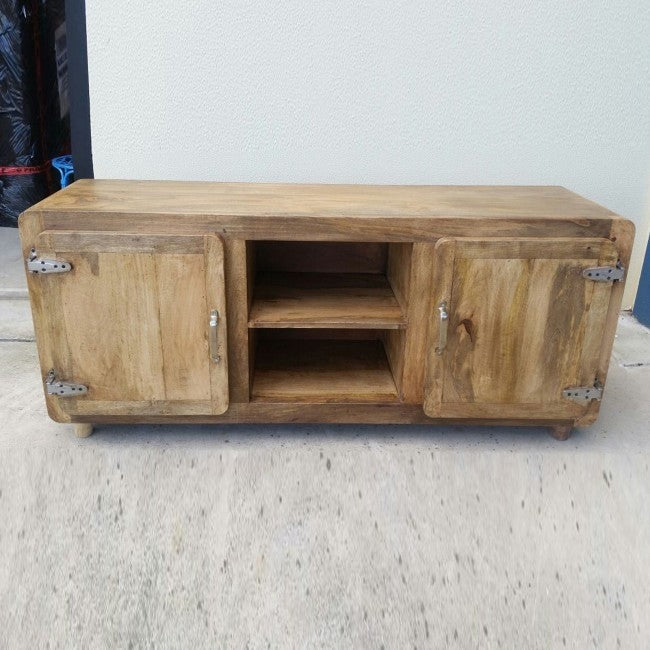 Solid Wood Rolling Coffee Table with Storage - Modern Rectangle Fridge Door Side Table on Wheels for Living Room, Bedroom & Office
