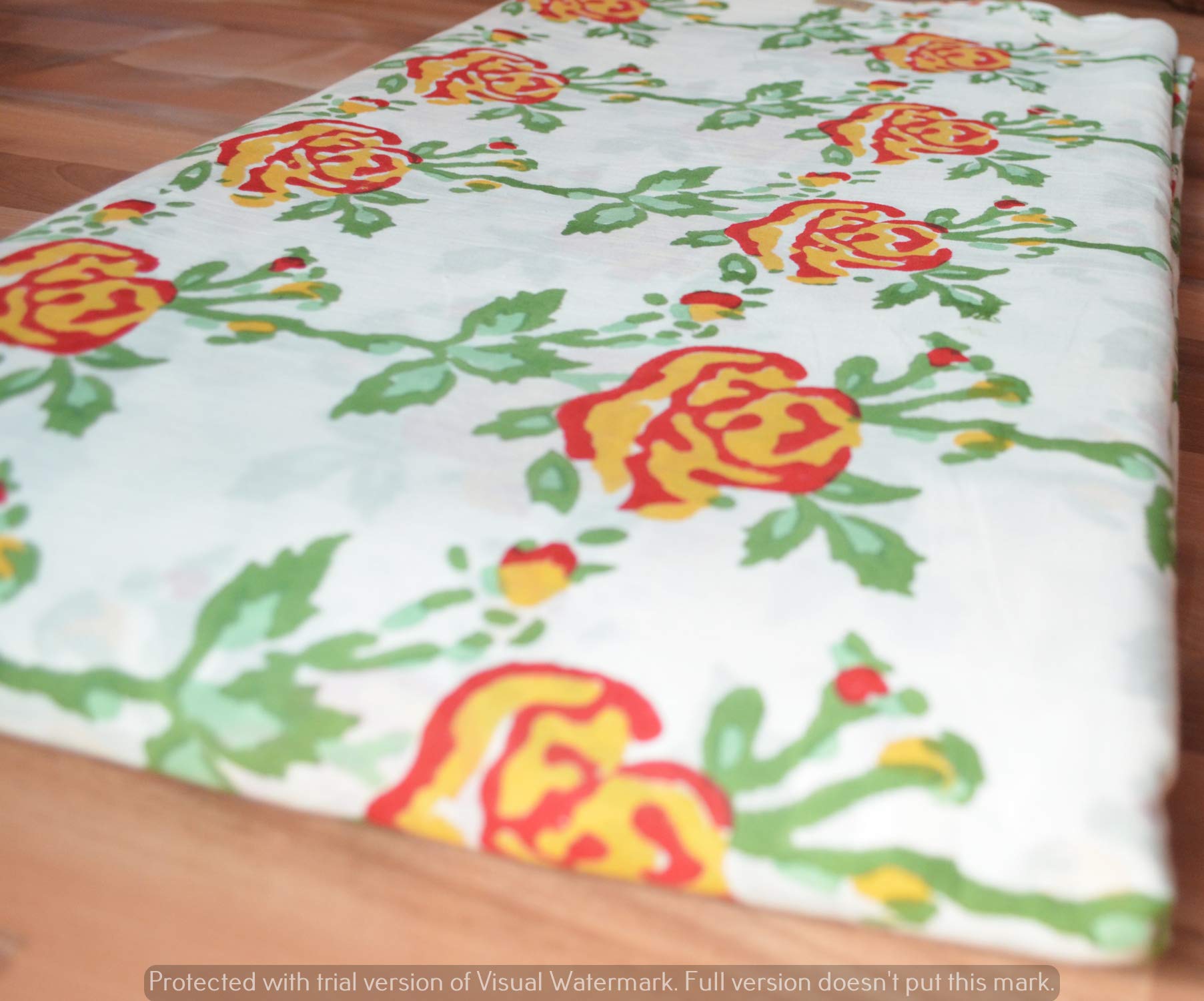 Authentic Jaipur Printed Cotton Fabric by the Yard - Premium Indian Cotton for Summer Dresses, Kurtis, Scarves, Cushion Covers & Sofa Upholstery (50 Yards) - Perfect for Boho Fashion, Home Decor & DIY Sewing Projects