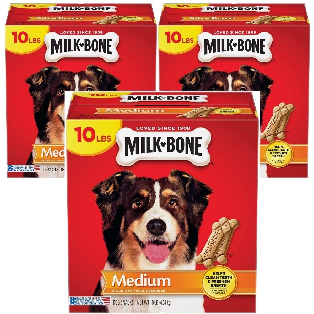 Premium Dental Care Dog Treats - Meaty Flavor for Fresh Breath & Oral Health | Vitamin & Mineral Enriched Training Snacks for Dogs | 10 Lb Box (Pack of 3) - Perfect for Daily Oral Care, Training Rewards & Healthy Chewing