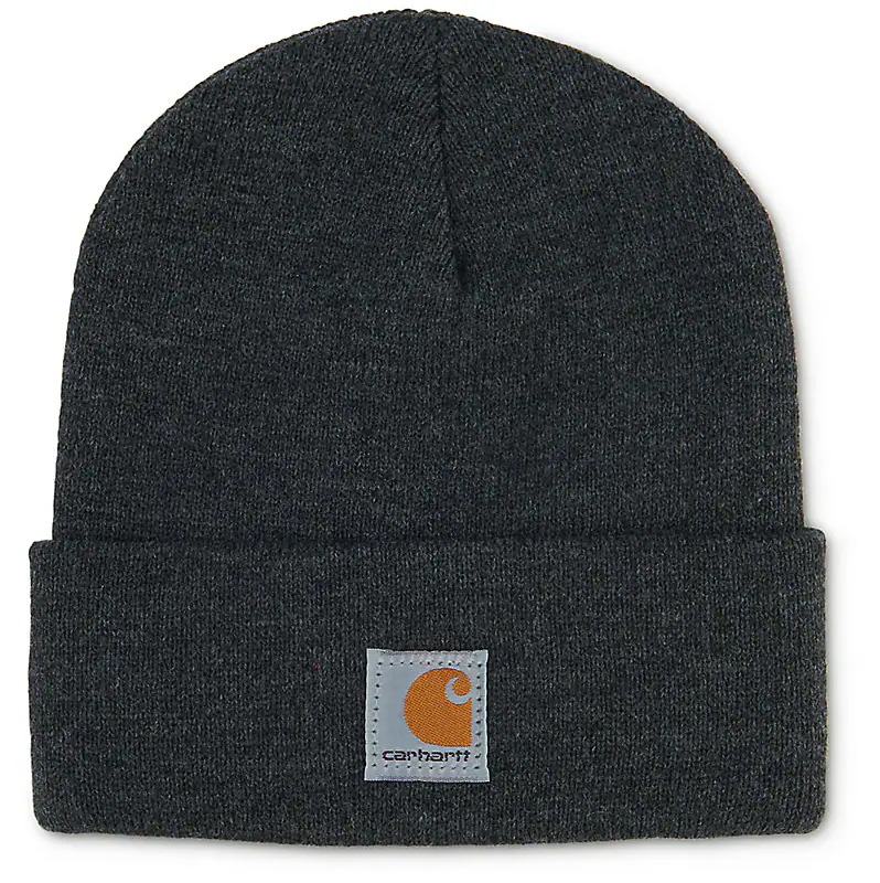 Carhartt Kids Acrylic Beanie - Warm Winter Hat for Boys & Girls - Charcoal Heather - Perfect for Outdoor Activities & Cold Weather Protection