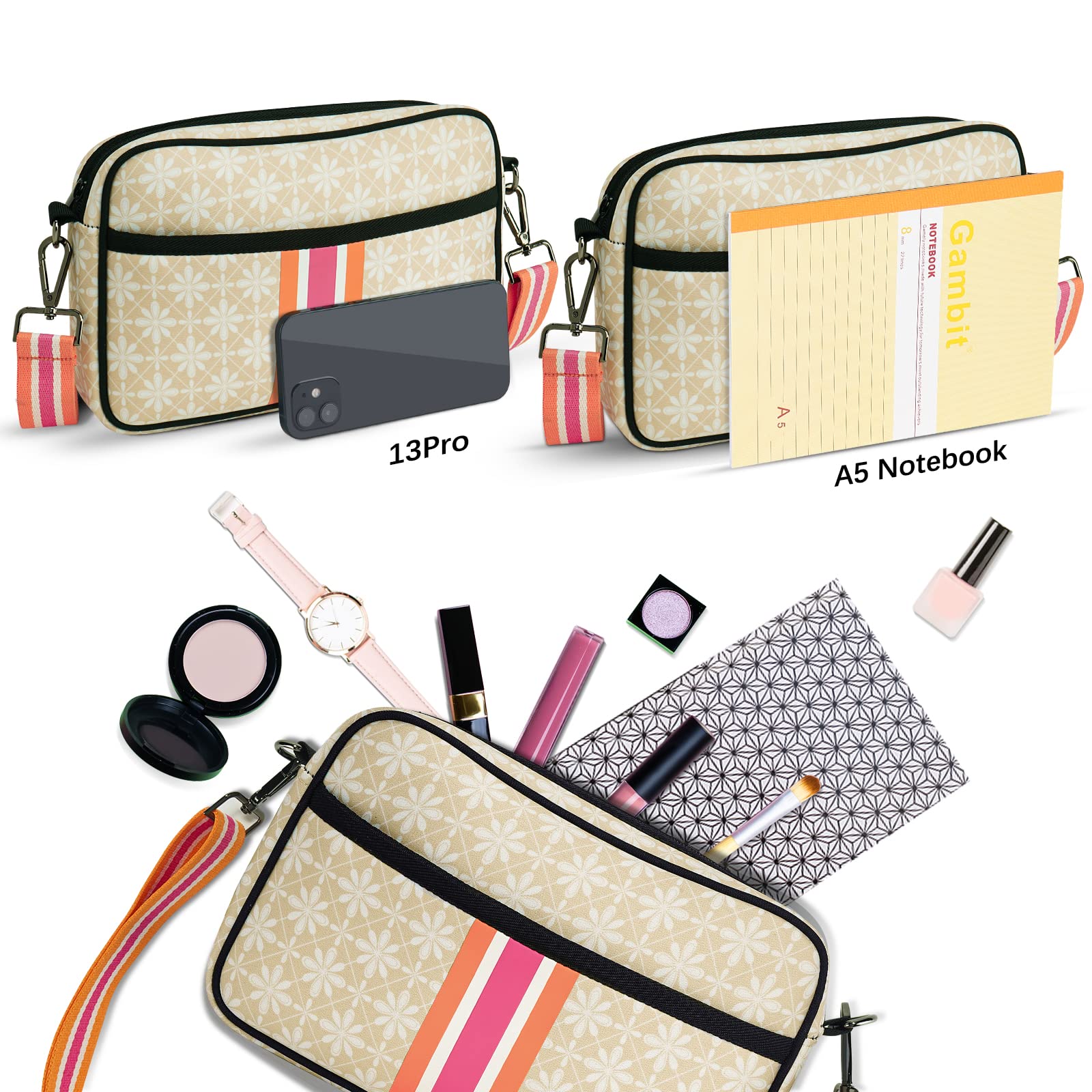 Neoprene Crossbody Bag for Women - Waterproof Messenger Tote by NIDOOT - Perfect for Work, Travel & Gym Essentials
