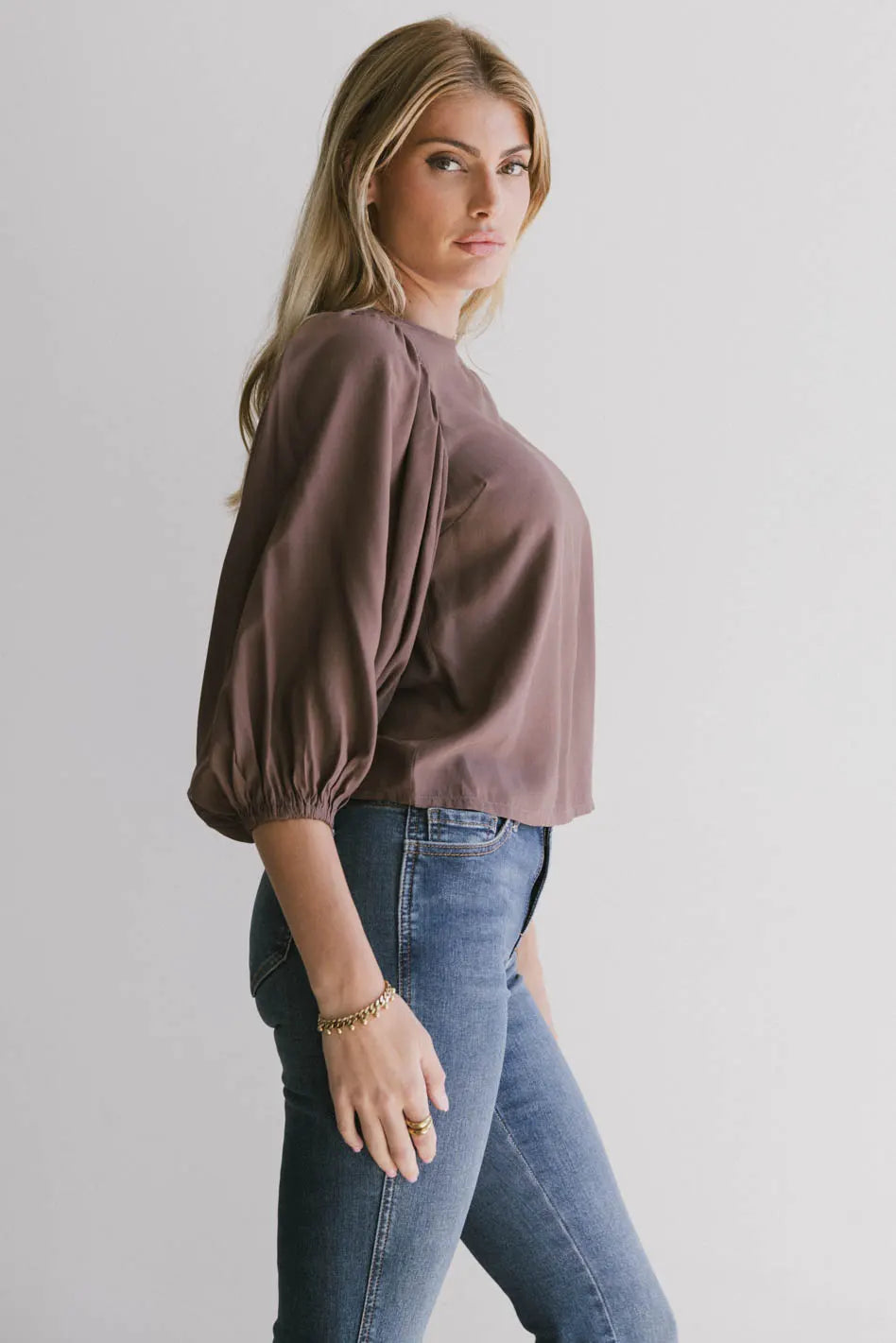 Nadine Mauve Blouse for Women - Elegant & Comfortable Top for Work, Date Night & Casual Outings