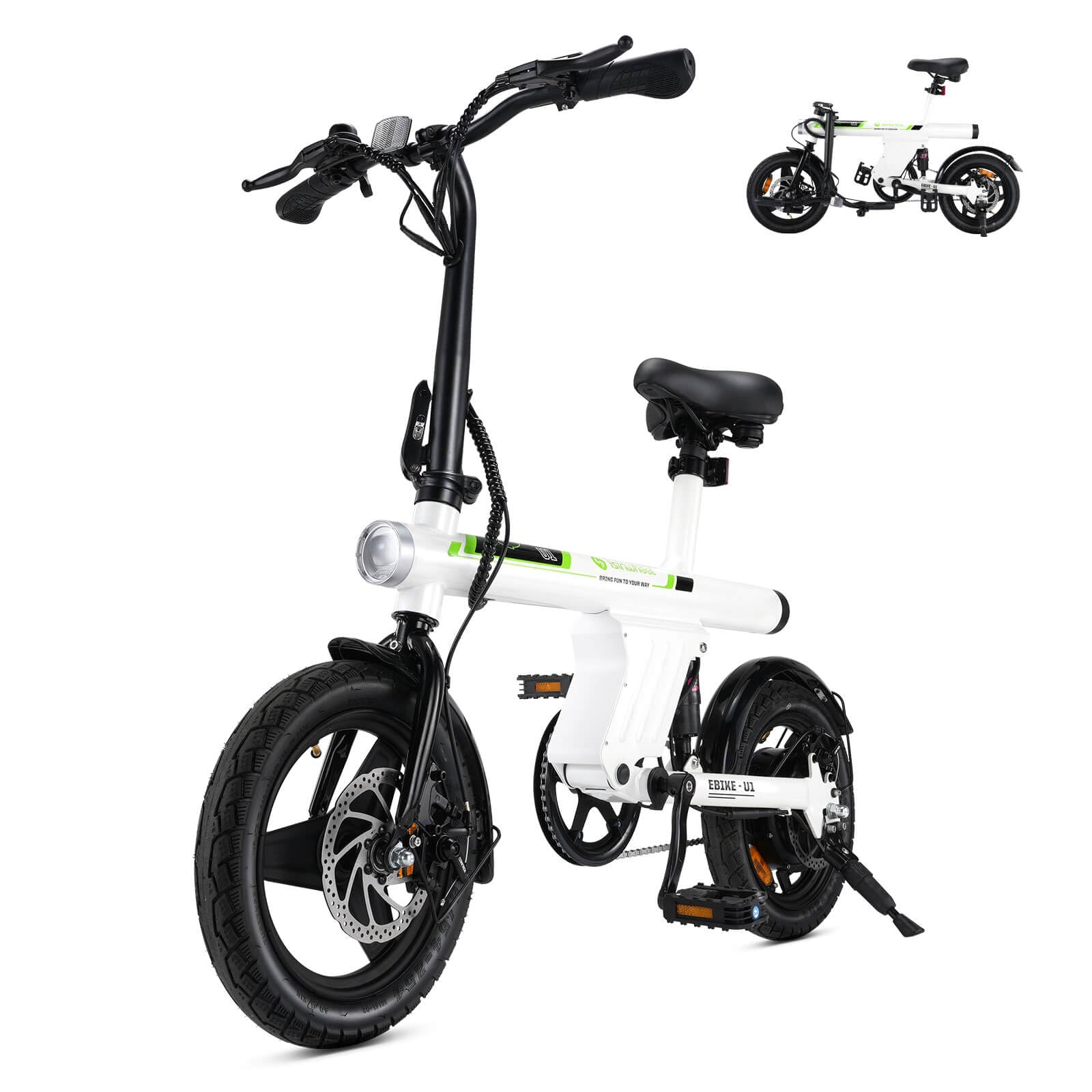 **iSinwheel U1 500W Folding Electric Bike for Adults - 20 mph, 14