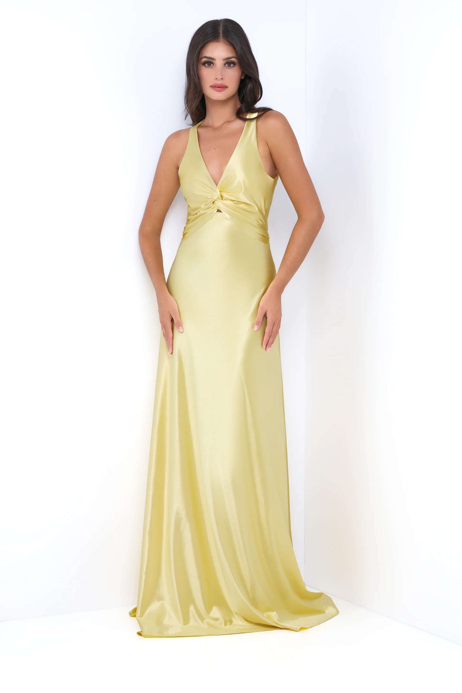 Odette Maxi Dress in Yellow - Elegant Flowy Summer Dress for Women, Perfect for Beach Vacations, Weddings & Casual Outings