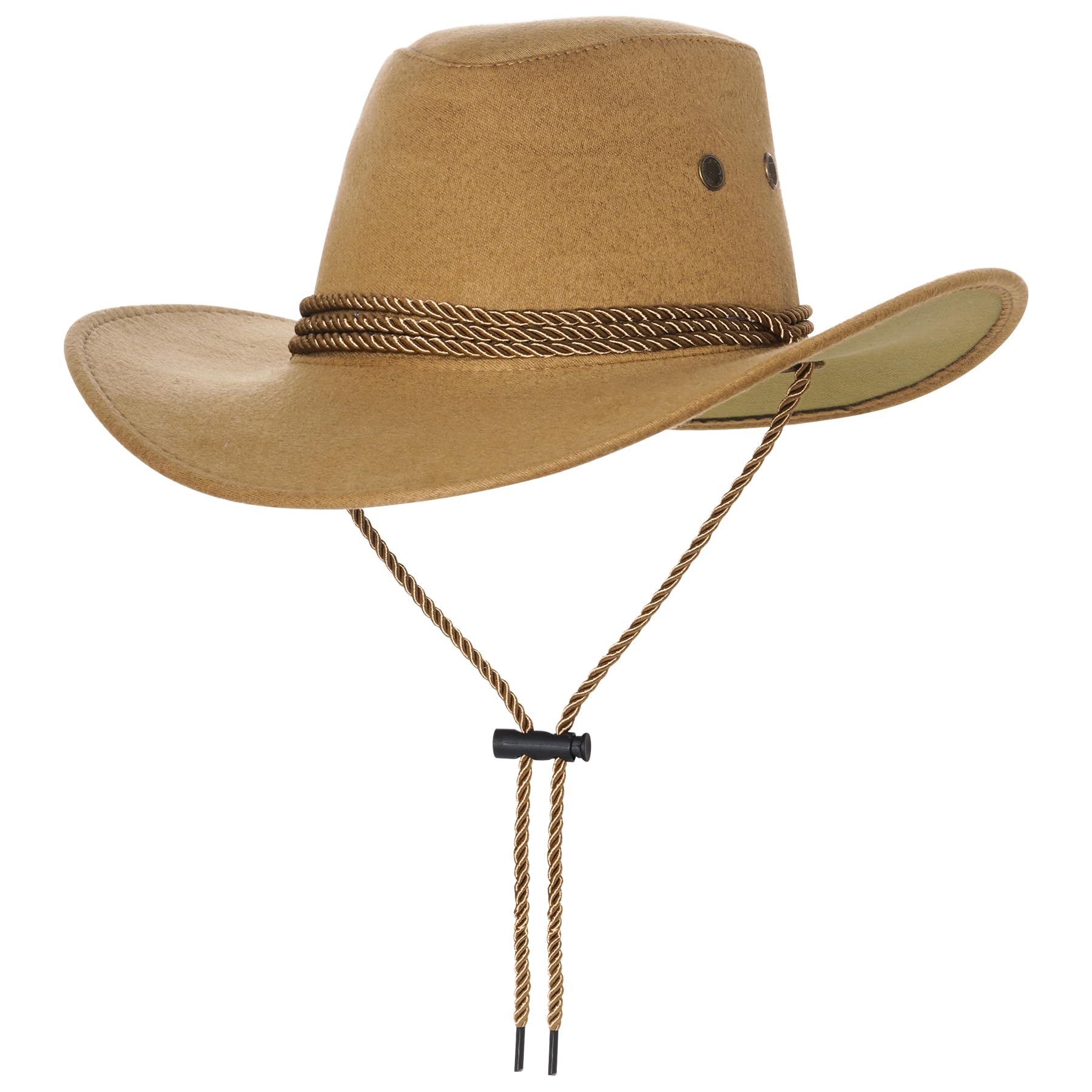 Vintage Unisex Faux Felt Cowboy Hat - Western Style Wide Brim Sun Hat for Women & Men | Perfect for Halloween Costumes, Country Music Festivals & Western Themed Parties