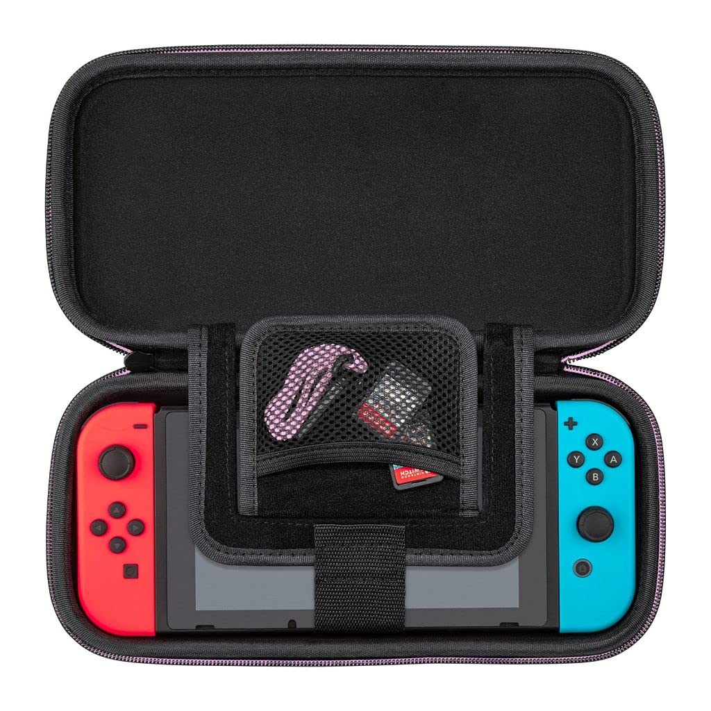 Official PDP Gaming Switch Slim Deluxe Travel Case - Isabelle Edition - Semi-Hardshell Protective PU Leather Cover with Console Stand - Compatible with Switch OLED & Lite - Holds 14 Games - Perfect for Travel, Commuting & Gaming On-The-Go