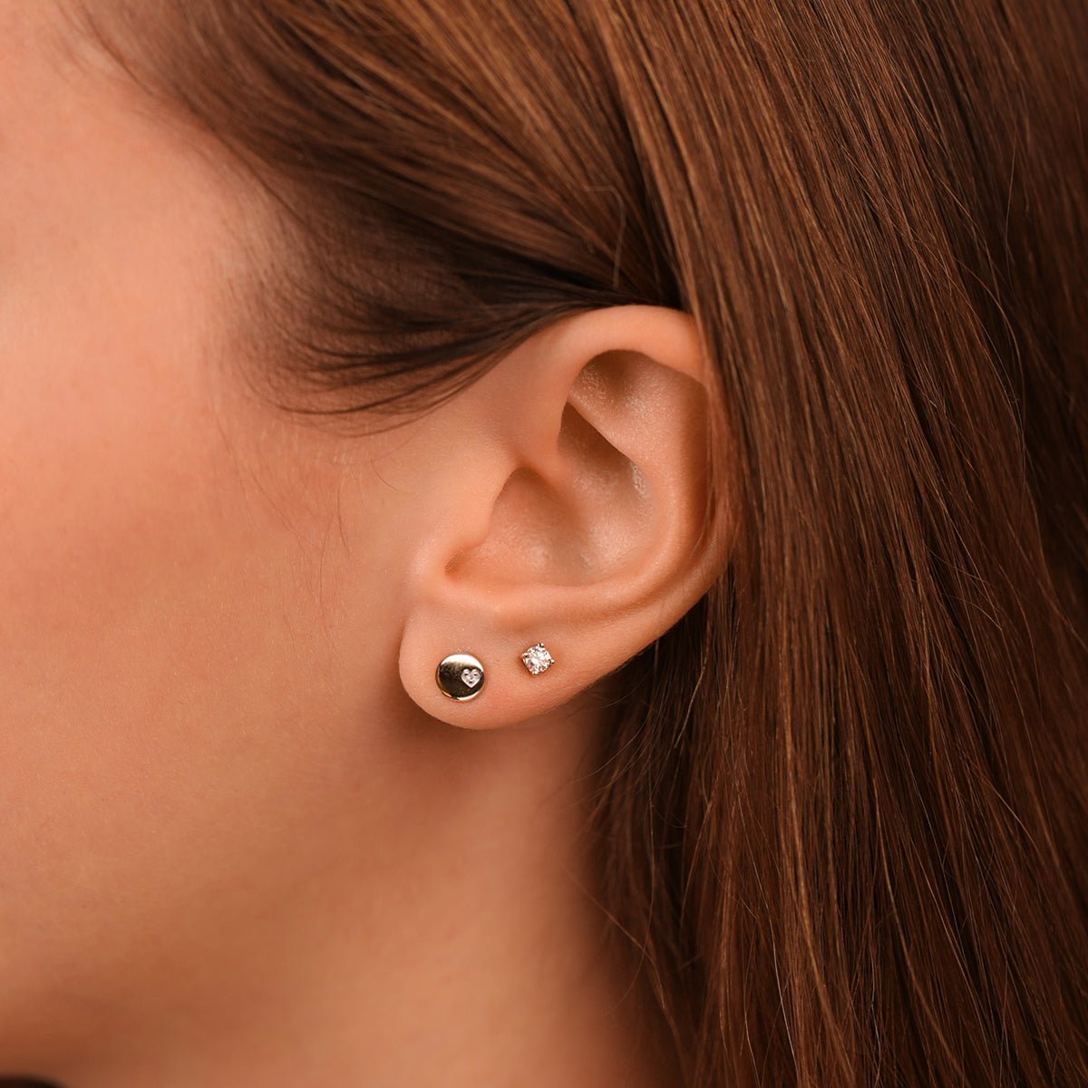 14k Rose Gold Diamond Heart Stud Earrings for Women - Perfect for Valentine's Day, Anniversary Gifts & Everyday Elegance