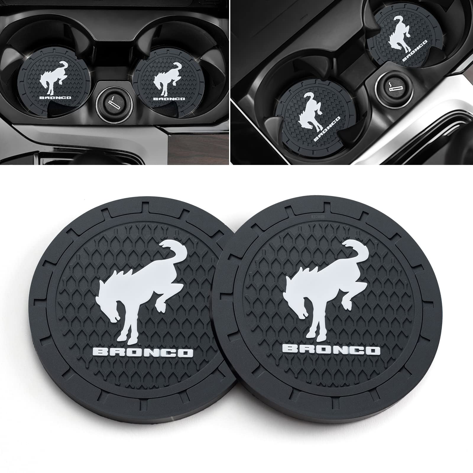 Non-Slip Silicone Car Cup Holder Coaster for Ford Bronco Sport - 2.75 Inch (2 Pack) - Perfect for Preventing Spills and Protecting Your Vehicle's Interior During Daily Commutes & Road Trips