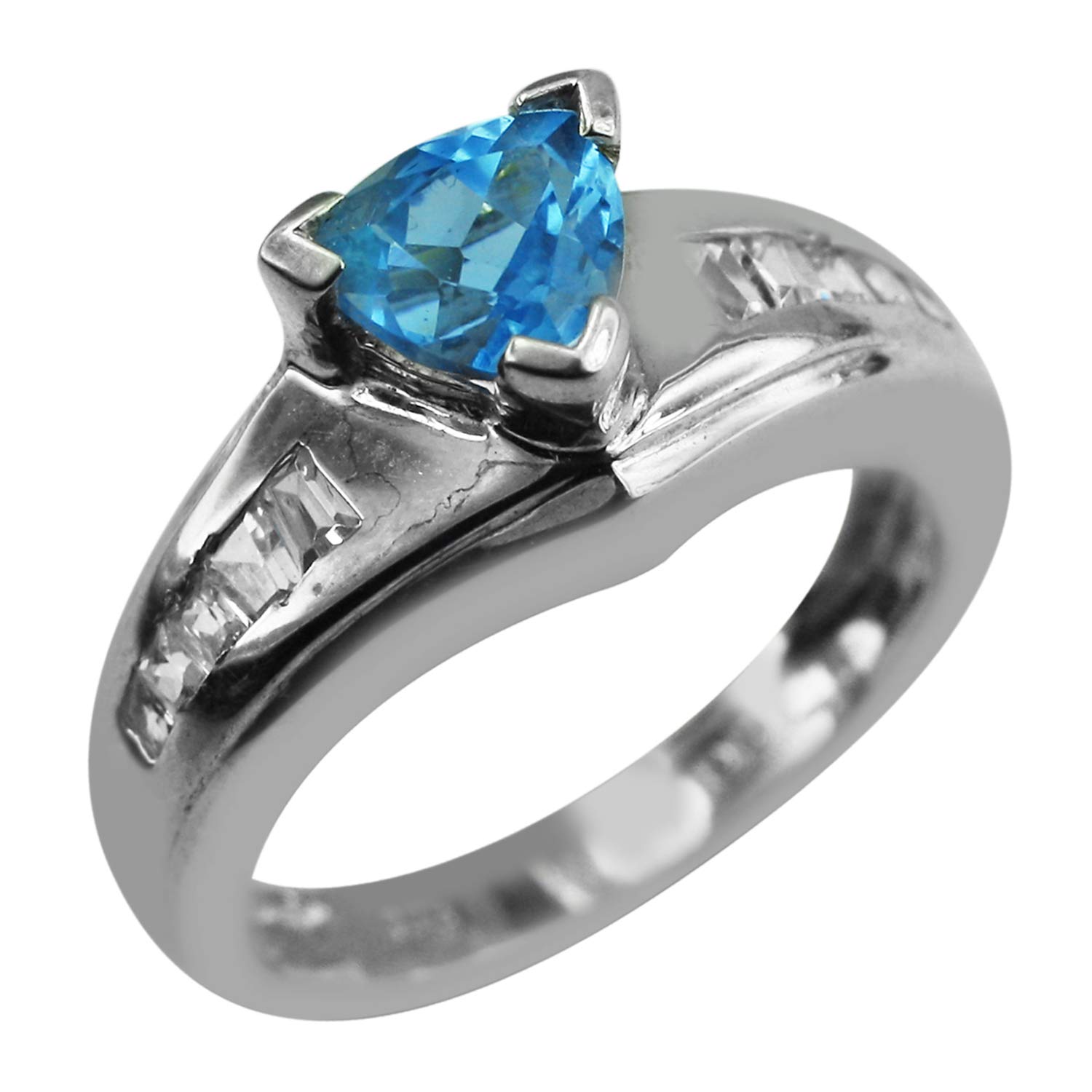 6.5MM Natural Blue Topaz December Birthstone Ring - 925 Sterling Silver Women's Wedding Band | Elegant Jewelry Gift for Anniversary, Engagement & Special Occasions