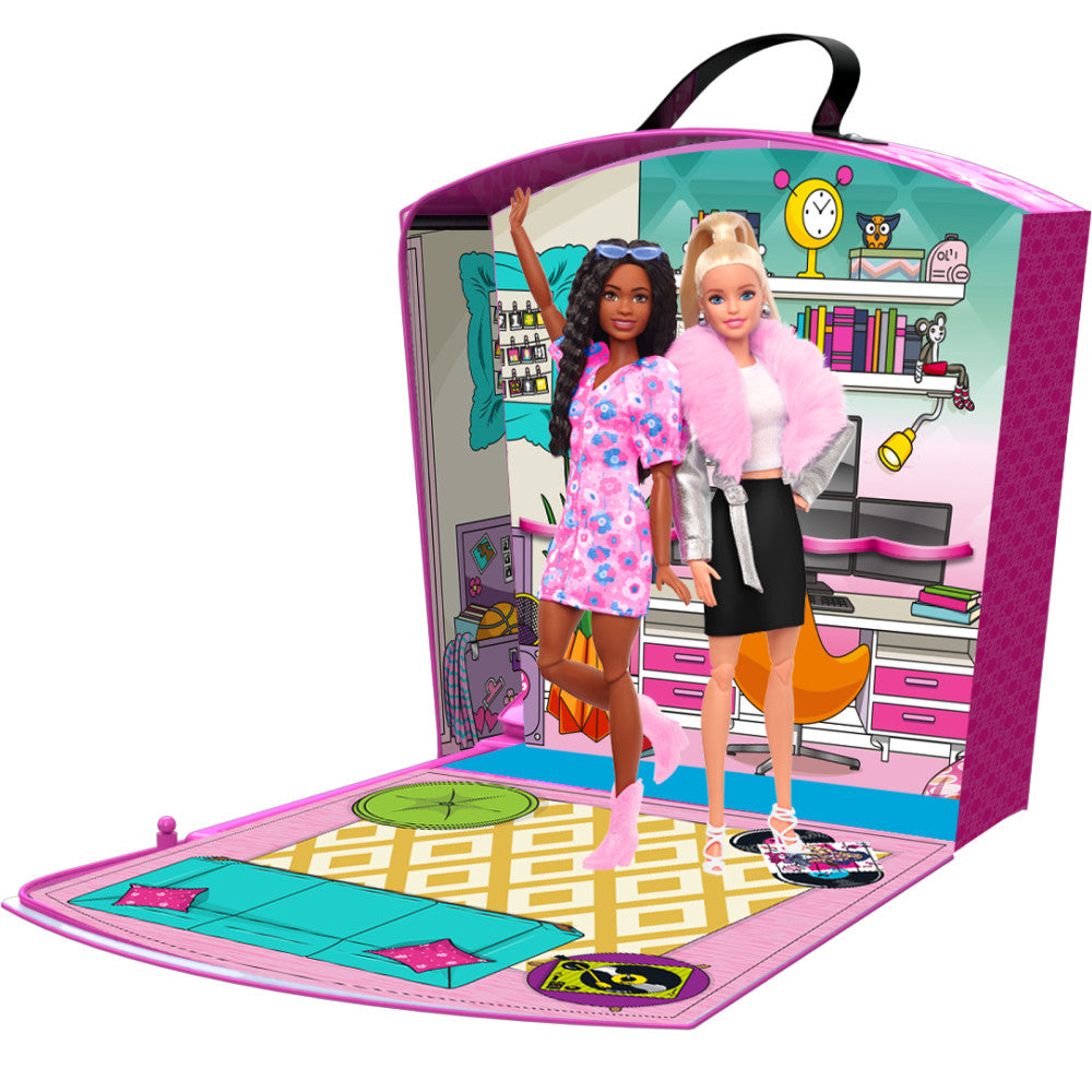 Barbie Store 'N Play Doll Storage Case with Zipper - Holds 8 Dolls | Perfect for Travel, Playdates & Toy Organization | Durable Doll Carrier for Kids & Collectors