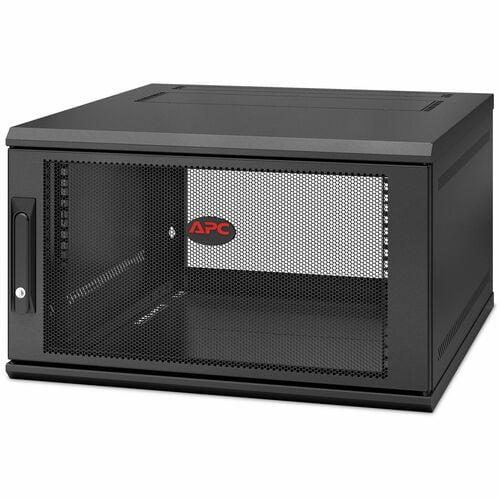 APC by Schneider Electric NetShelter WX 6U Wall Mount Rack Enclosure - 600mm Deep, 6U Height, 482.6mm Width, 528mm Depth - Black Network Cabinet with Airflow System - 90.91kg Static Weight Capacity - Perfect for Server Rooms, Data Centers & IT Closets
