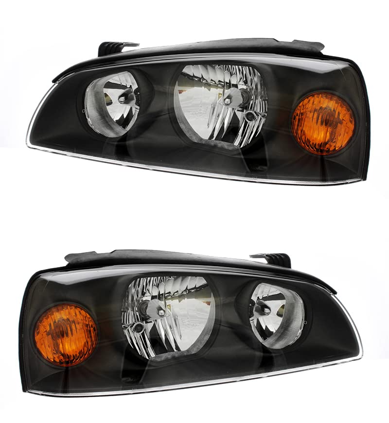 Compatible with Hyundai Elantra Headlights Lamps Set 2004 2005 2006 Halogen Driver & Passenger Side - Replacement for Night Driving & Enhanced Visibility