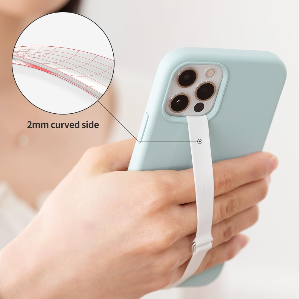 Sinjimoru C-Shaped Silicone Phone Grip Clip - Finger Strap Holder for iPhone & Samsung Cases (Wine Red) | Secure Phone Grip for One-Handed Use While Driving, Working, or Taking Selfies