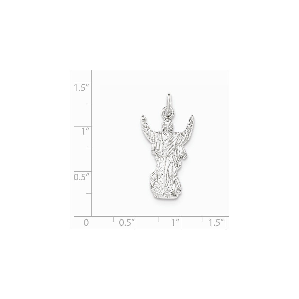 925 Sterling Silver Jesus Hands Up Pendant - Polished & Textured Religious Jewelry for Men & Women - Perfect for Gifts, Church Events & Daily Wear