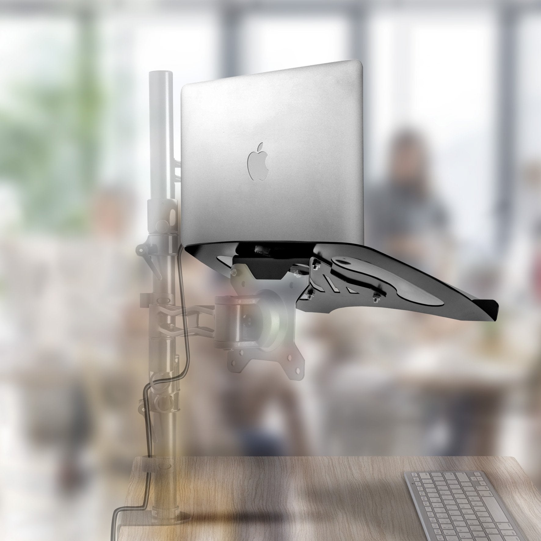 Duronic Monitor Arm Laptop Attachment Stand DML1 | Adjustable Desk Mount Support Tray for Laptop, Tablet & MacBook | VESA 75/100 Compatible | 8kg Weight Capacity | Works with DM Series Monitor Arms | Perfect for Home Office, Gaming & Workspace Setup
