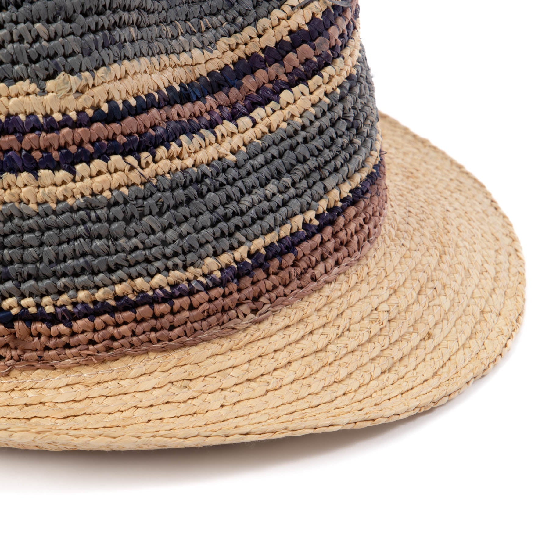 Stylish Men's Crochet Braided Raffia Fedora Hat with Stingy Brim - Summer Beach Hat for Outdoor Activities, Vacations & Fashion Accessories