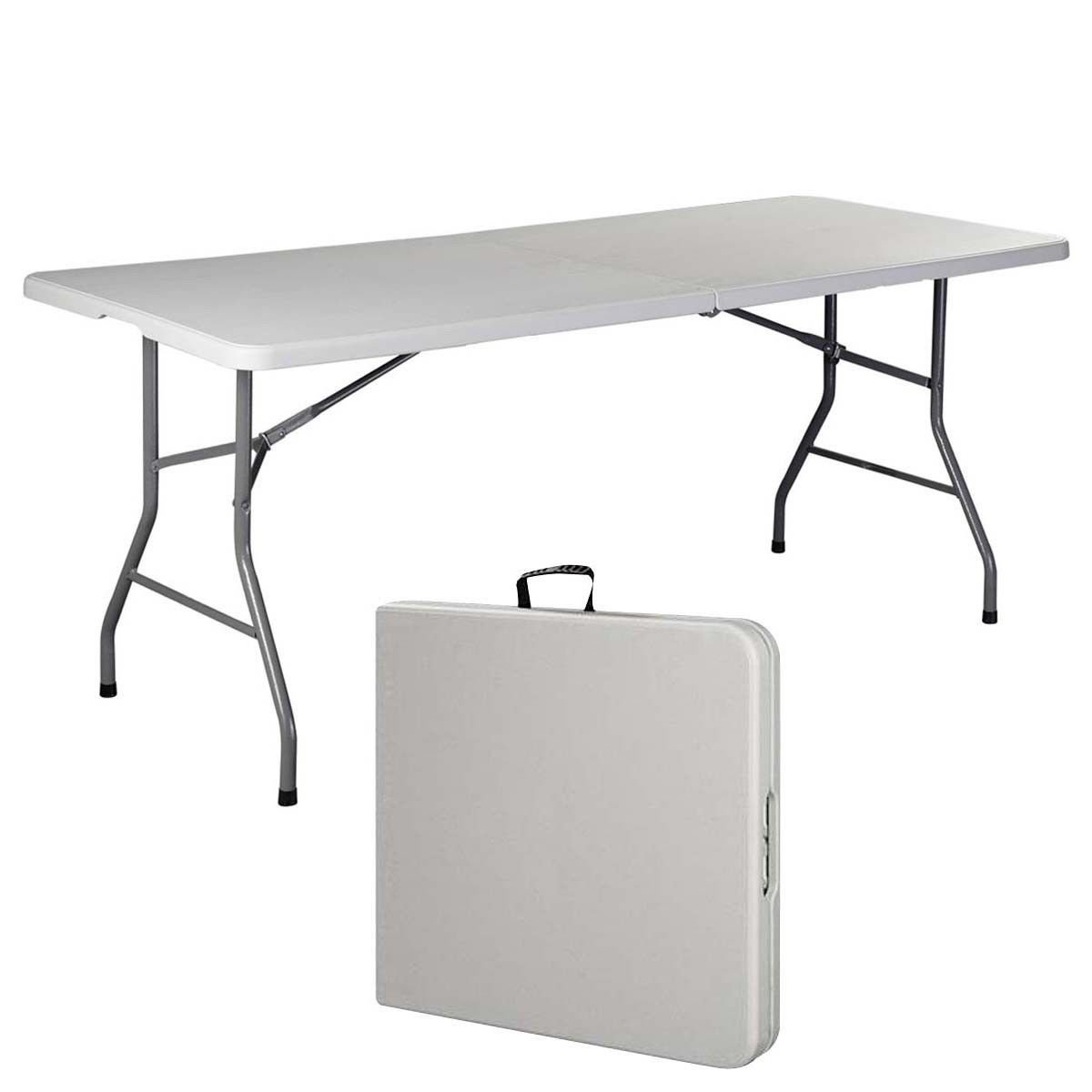 Portable 6-Foot Folding Plastic Table for Camping, Picnics, Parties & Indoor/Outdoor Use - Lightweight & Durable for Dining, Events & More