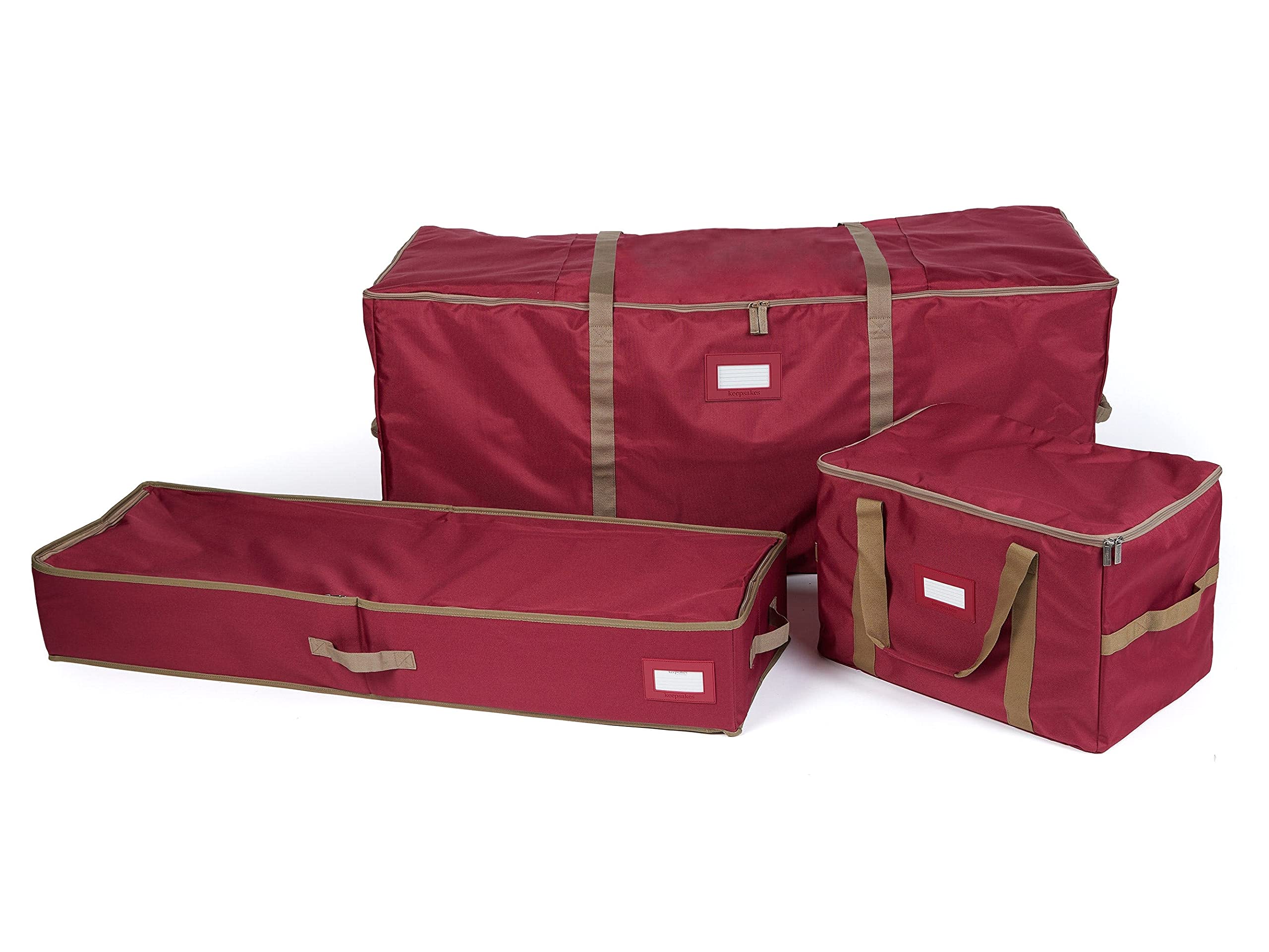 Covermates Keepsakes Christmas Storage Set - Tree Storage Bag, Deluxe Gift Wrap, Ornament Storage Bag - Premium Holiday Protection (Red) - Perfect for Organizing and Safely Storing Christmas Decorations
