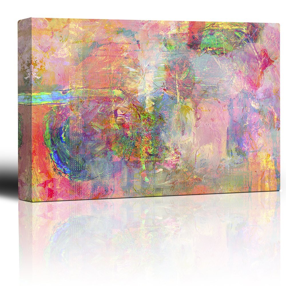 wall26 - Pastel Abstract Watercolor Painting Texture Canvas Wall Art - 16x24 Inches - Modern Home Decor for Living Room, Bedroom & Office