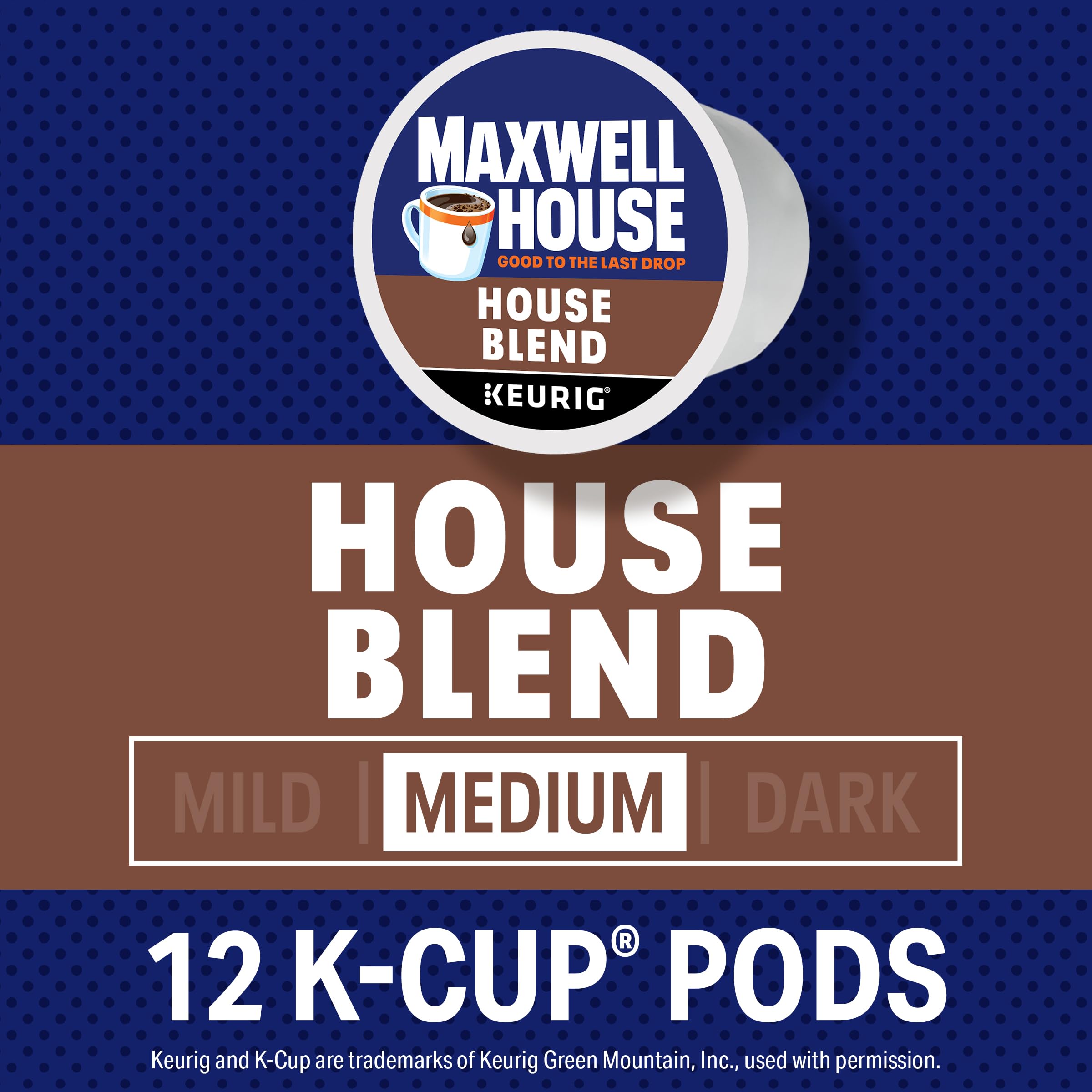 Maxwell House House Blend Medium Roast K-Cup Coffee Pods - 12 Count - Premium Coffee for Keurig Brewers - Perfect for Office, Home & Morning Energy Boost