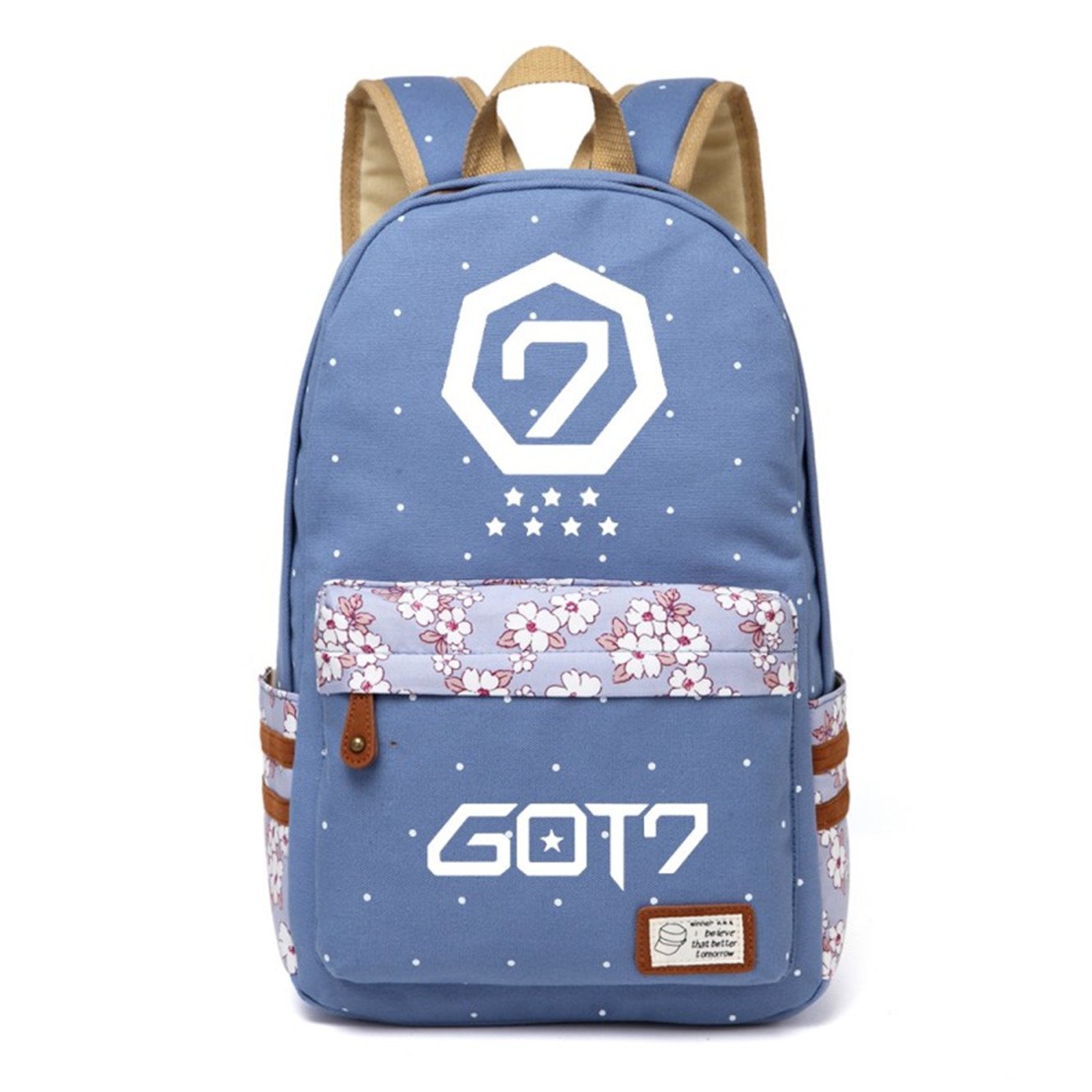 JUSTGOGO Korean Style Casual Backpack - Lightweight Daypack for College & School, Laptop Bag with Padded Compartment (Light Blue) - Perfect for Work, Travel & Campus Life