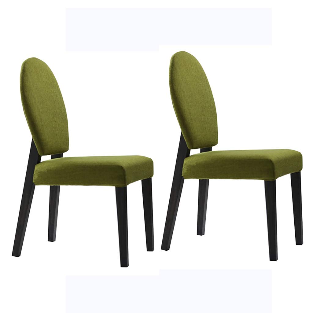 Set of 2 Retro Dining Chairs with Wooden Legs & Fabric Upholstery - Vintage Lounge Chairs for Living Room, Dining Room or Coffee Shop - 9 Color Options (Color F) - Perfect for Home Decor, Restaurant Seating & Cafe Furniture