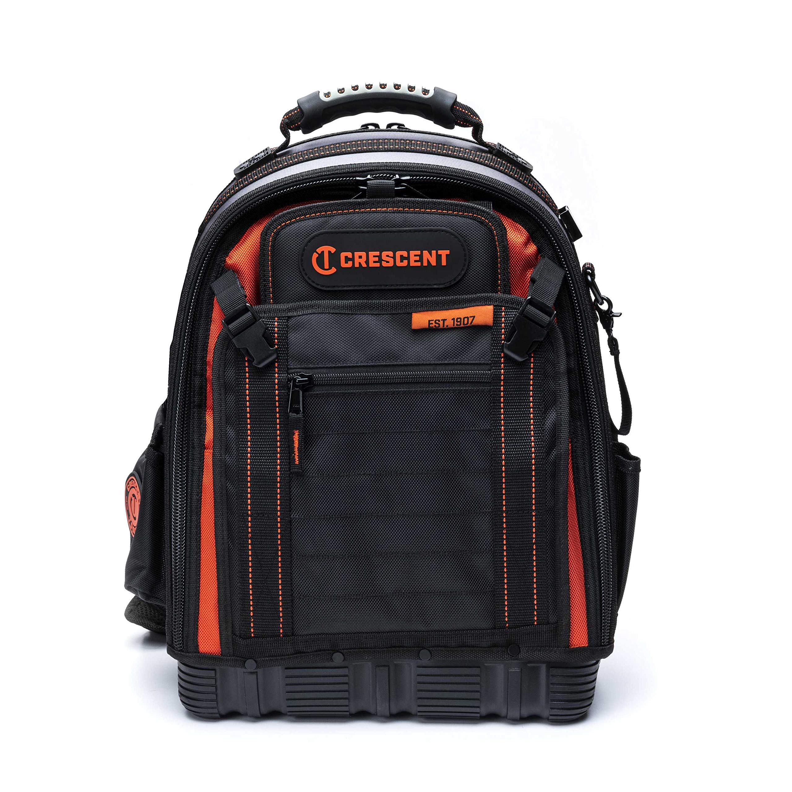 Crescent CTB1000 Tool Bag Backpack - Heavy Duty Work Backpack for Electricians, Plumbers & Contractors | Durable Storage for Tools & Equipment | Perfect for Job Sites, Construction & DIY Projects