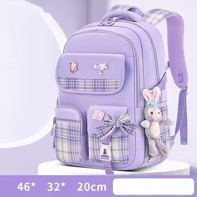 RavSo 41L Water Resistant Backpack for School - Lightweight Trendy Backpack for Boys & Girls, Durable Student Bookbag with USB Port - Perfect for College, Travel & Daily Use (Purple)