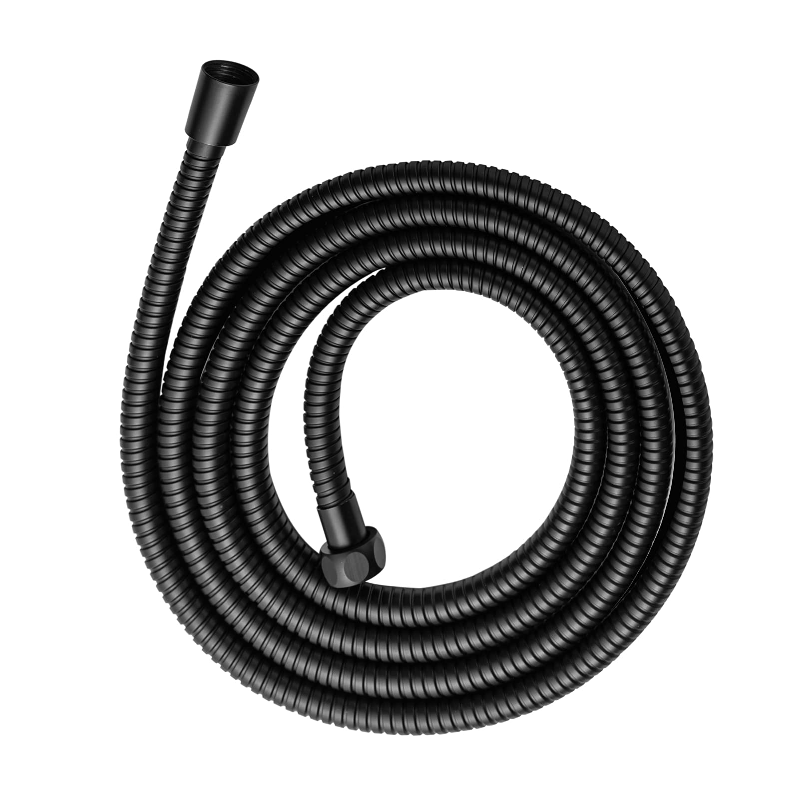 OFFO 120 Inch Stainless Steel Shower Hose - Kink Free, Brass Fittings, Matte Black | Handheld Shower Head Extension for Bathroom, Pet Washing & Cleaning