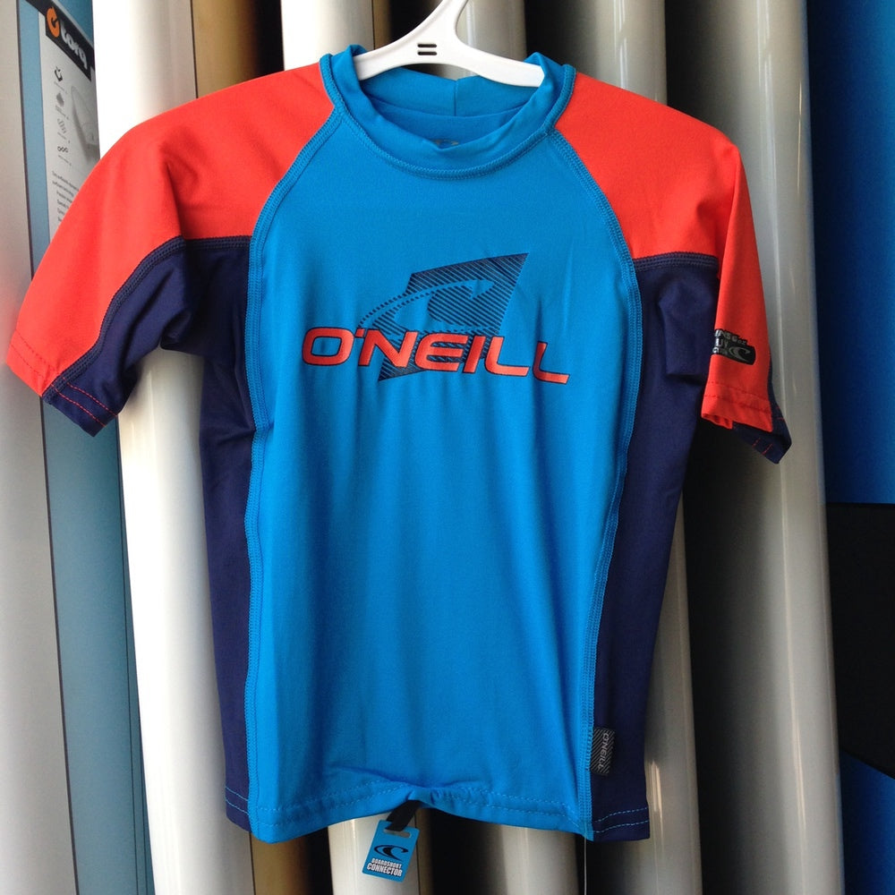O'Neill Youth Rash Guard - Short Sleeve UPF 50+ Sun Protection Swim Shirt for Boys & Girls - Perfect for Swimming, Surfing, and Beach Activities