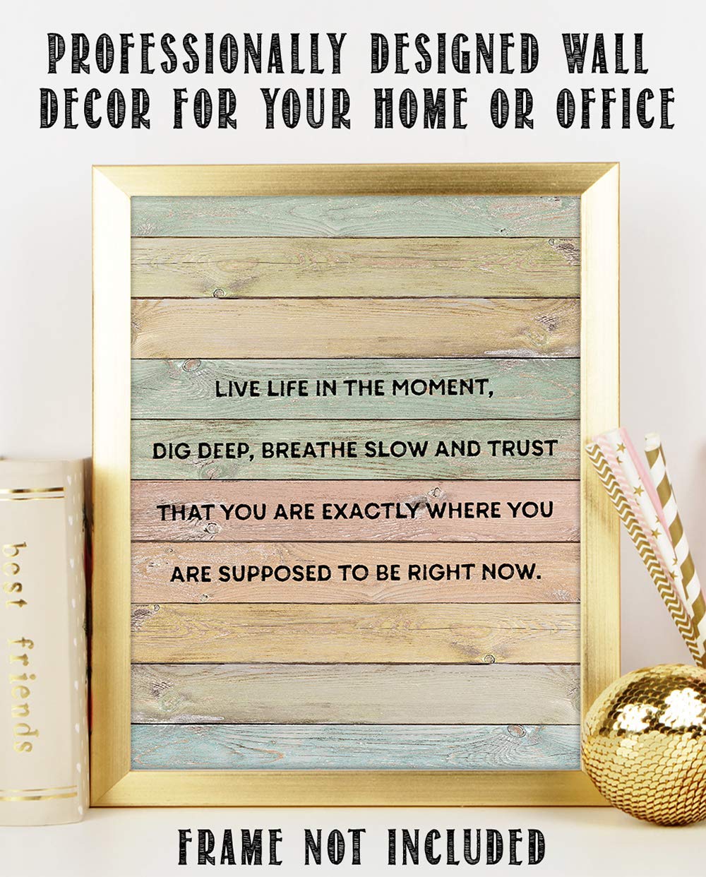 Inspiring Quotes Wall Art - Zen Decor for Home & Office, 11x14 Unframed Print