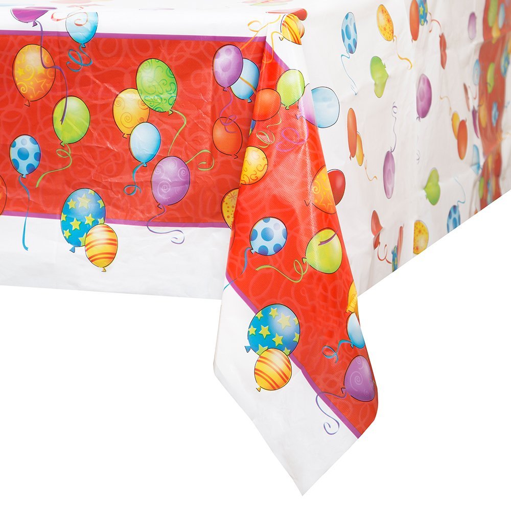 Colorful Balloons Birthday Plastic Tablecloth - 84