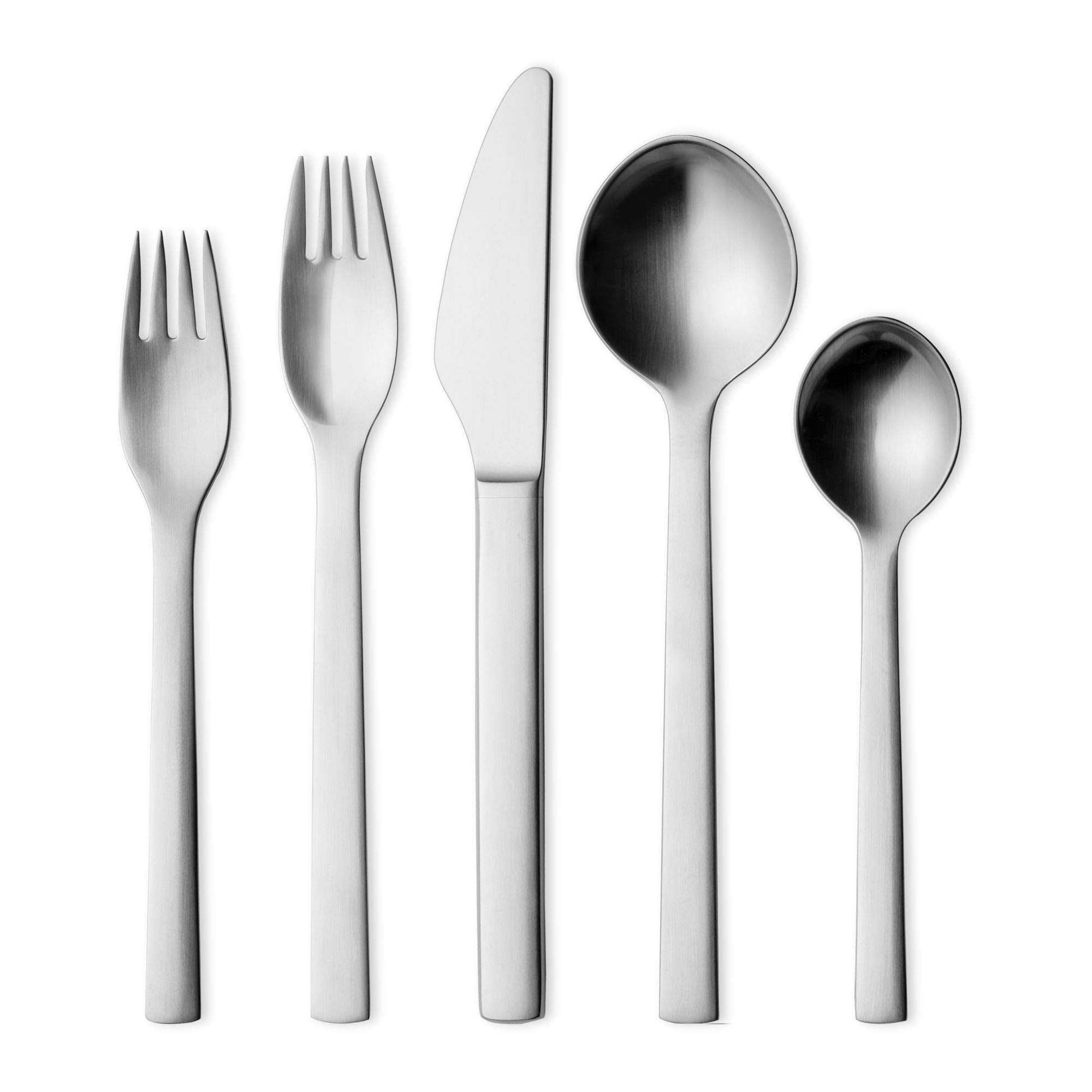 Georg Jensen New York 5-Piece Stainless Steel Flatware Set - 18/8 Premium Cutlery for Dining - Perfect for Everyday Use & Elegant Dinner Parties