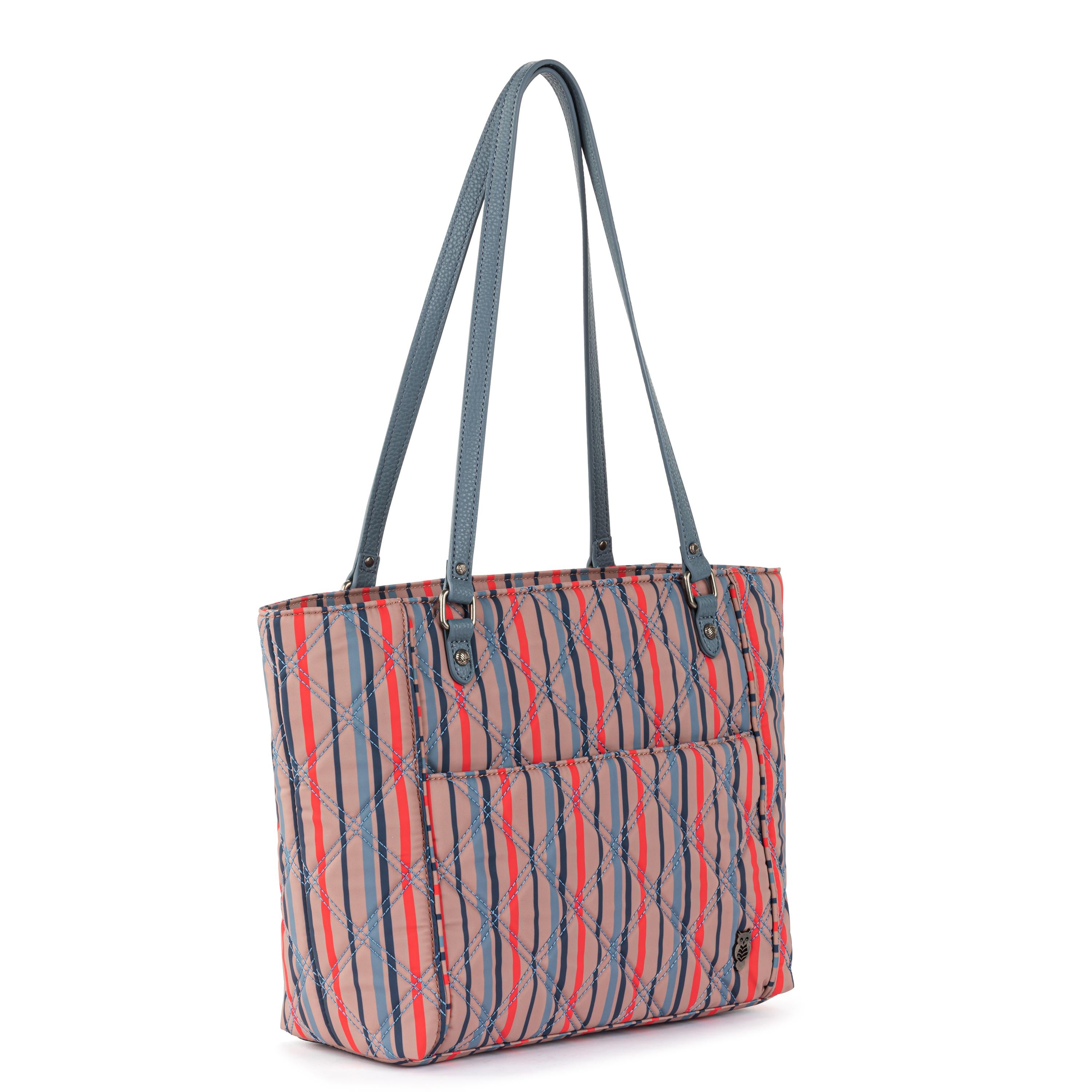 Stylish Metro Tote Bag for Women - Large Durable Canvas Shopping Tote with Long Handles - Perfect for Grocery Shopping, Beach Trips, Work & Travel