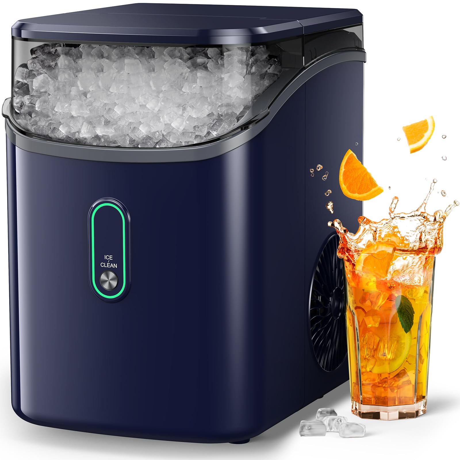 Silonn Countertop Nugget Ice Maker - 33lbs/24H Pebble Ice Machine with Self-Cleaning & One-Touch Operation - Perfect Chewable Ice for Home, Kitchen, Office, Bar, and Parties