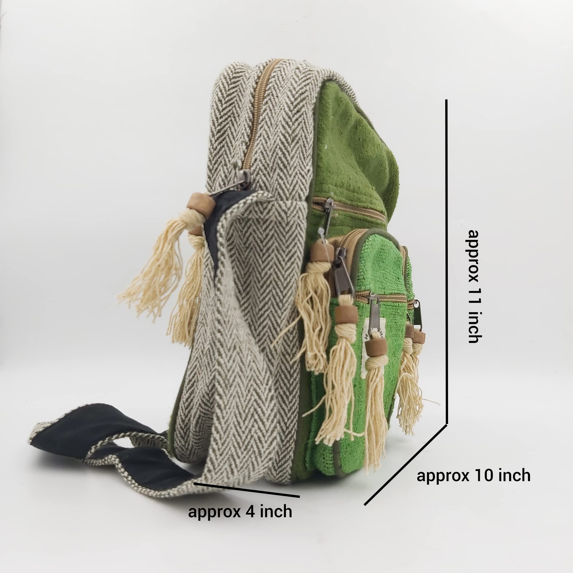 Hemp Crossbody Bag for Men & Women - Lightweight Shoulder Tote with Zipper & 8 Compartments - Adjustable Strap Messenger Bag for Travel, Work & Daily Use