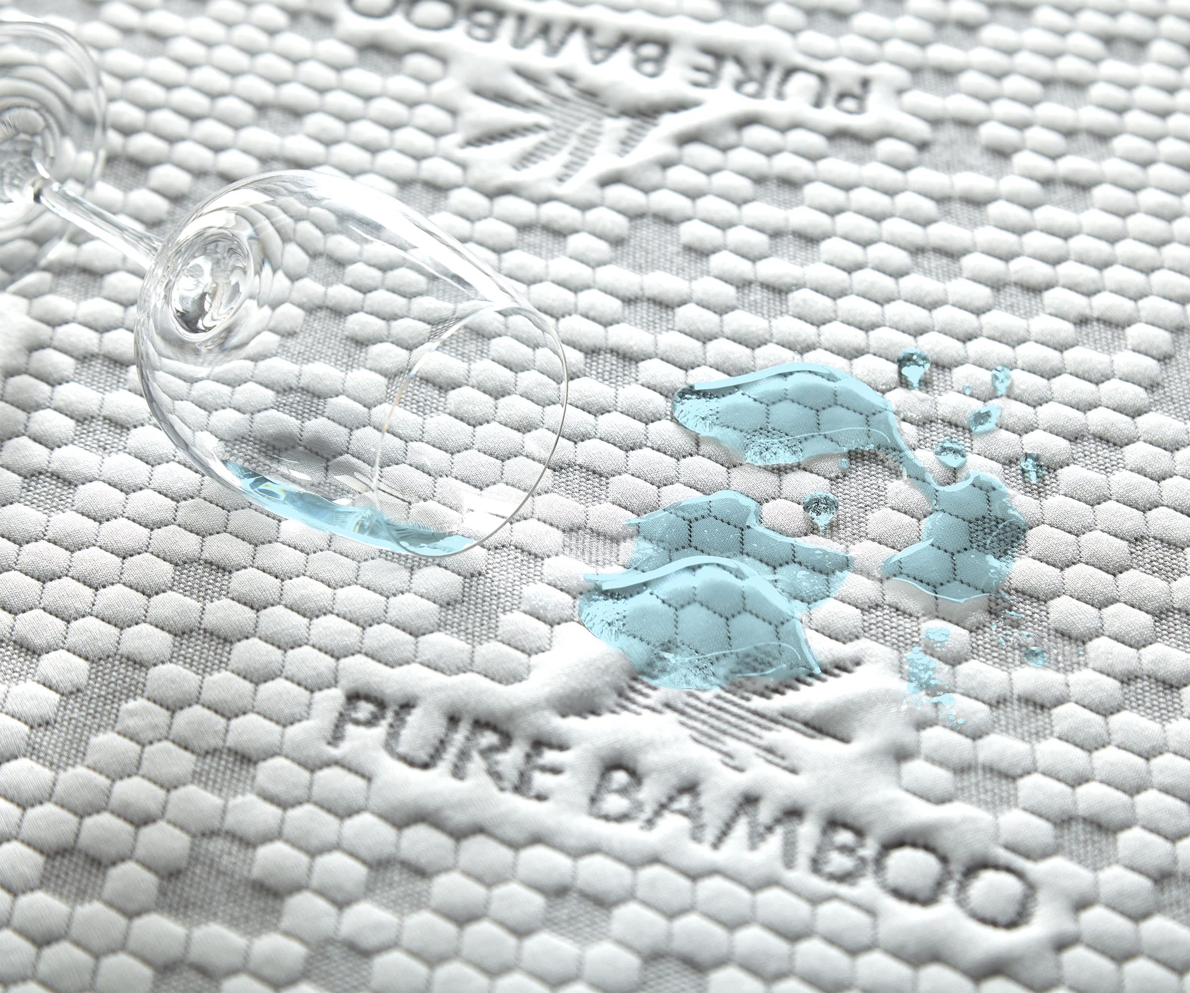 PURE BAMBOO California King Mattress Protector - Waterproof, Breathable Bamboo Charcoal Fiber Cover | Protects Against Moisture, Spills & Stains | Ideal for Allergy Sufferers & Hot Sleepers (California King Size)