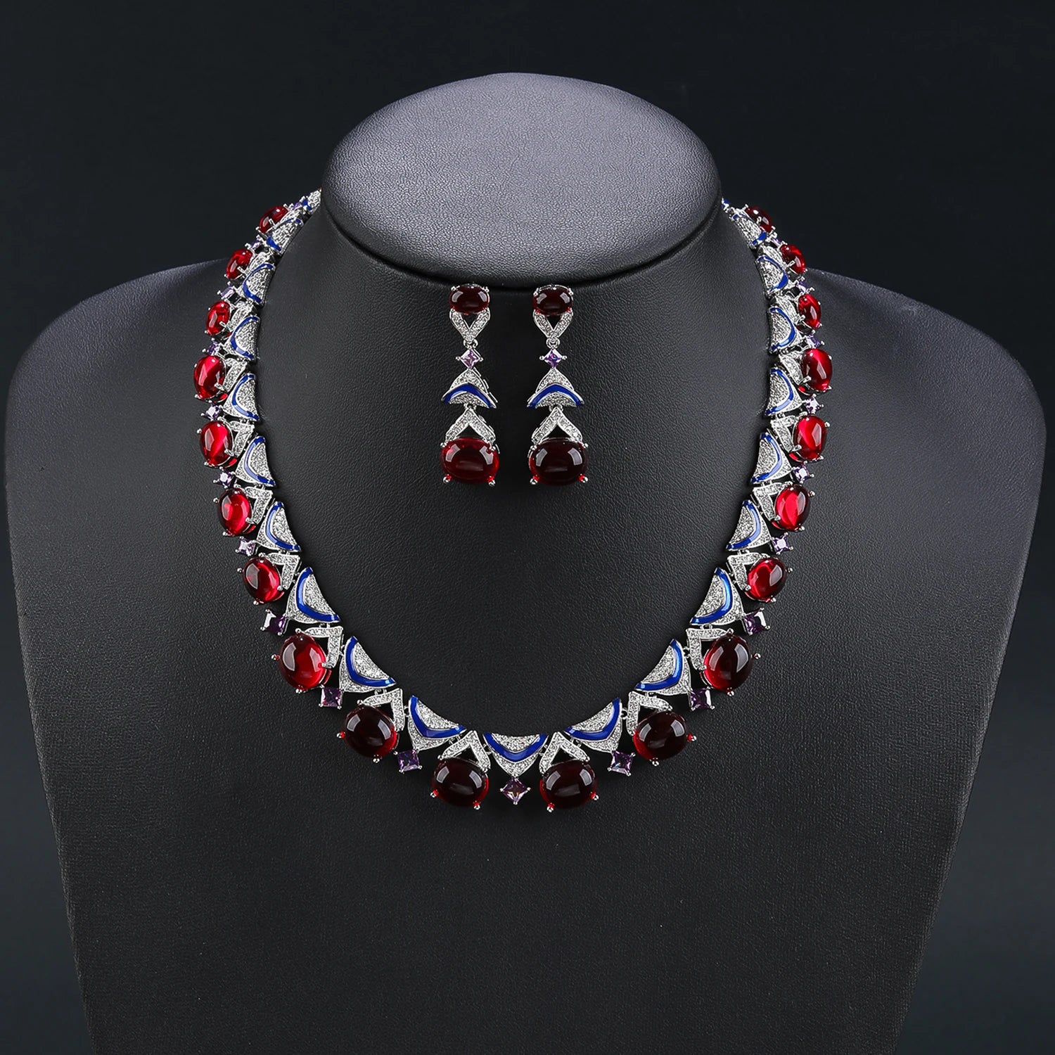 Luxury Cubic Zirconia Collarbone Necklace Jewelry Set for Women - Elegant Wedding & Dubai Bride Accessories - Perfect for Bridal, Evening Parties & Special Occasions