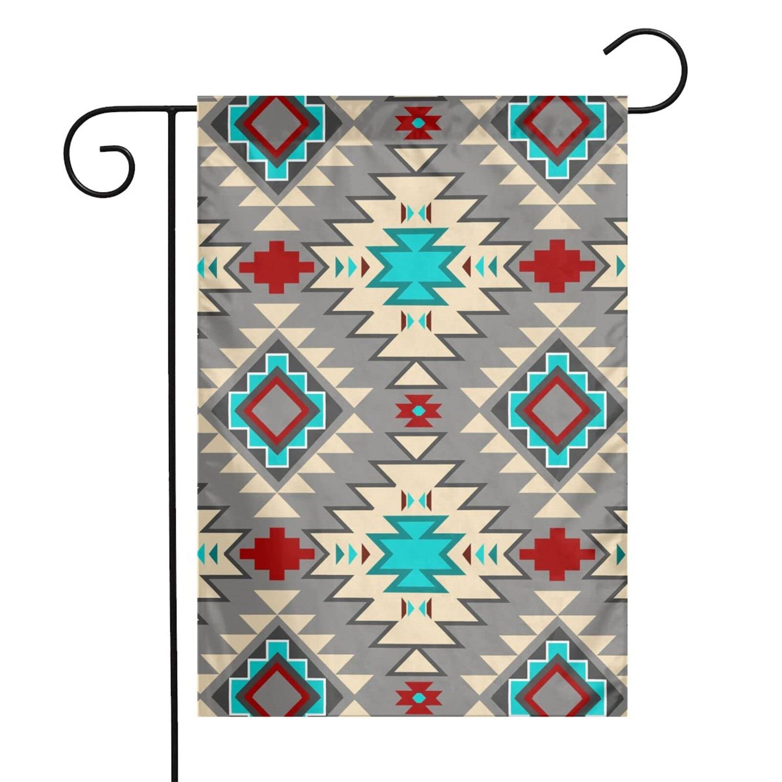 St. Patrick's Day Garden Flag 12x18 Inches - Blue & Tan Native American Southwest Tribal Design, Double Sided Vertical Outdoor Decor for Farmhouse, Yard, Porch | Perfect for Spring Holidays & Home Decoration
