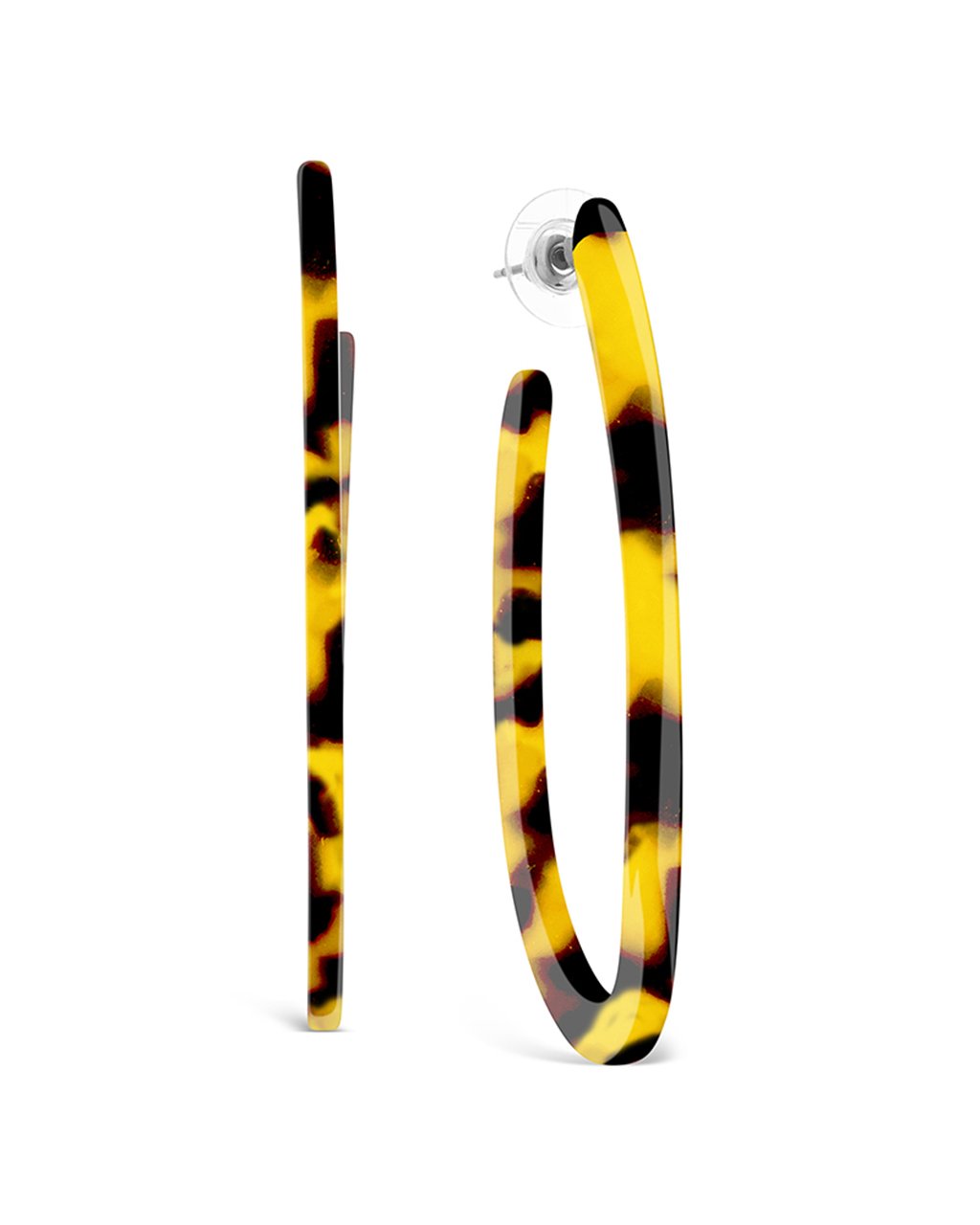 Stylish Open Oval Resin Hoop Earrings for Women - Lightweight Dangle Statement Jewelry - Perfect for Parties, Weddings & Everyday Wear