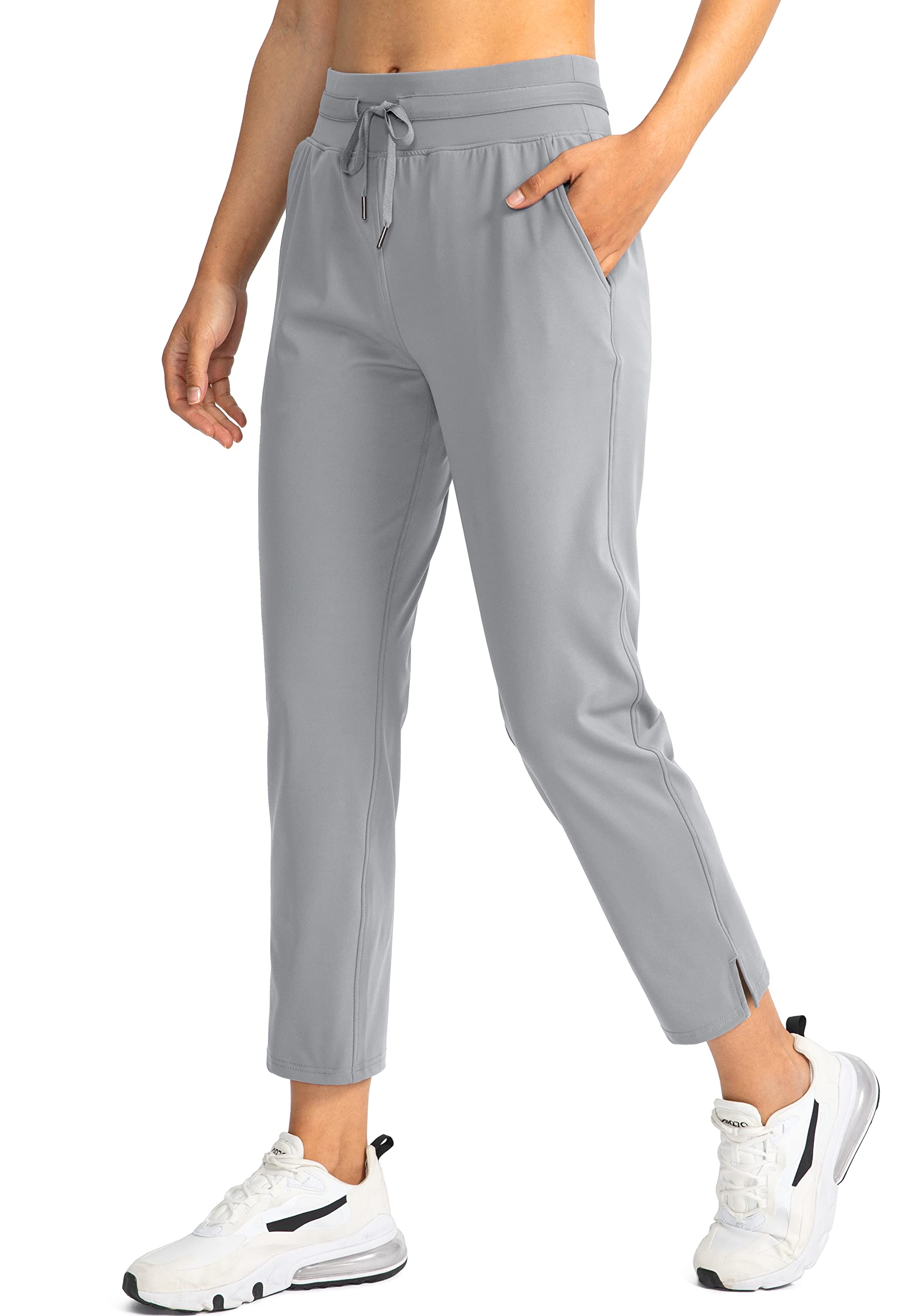 Soothfeel Women's High Waisted Sweatpants - 7/8 Length Stretchy Athletic Pants with 4 Pockets for Travel, Work, Golf & Casual Wear | Comfortable Workout & Lounge Pants for Women