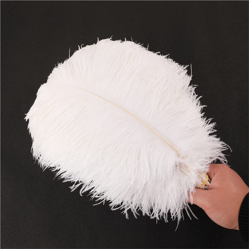 Premium White Ostrich Feathers for Wedding Centerpieces, Party Decor, Easter & Gatsby Themed Events - 22-24 Inch Long - Elegant Home & Event Decoration