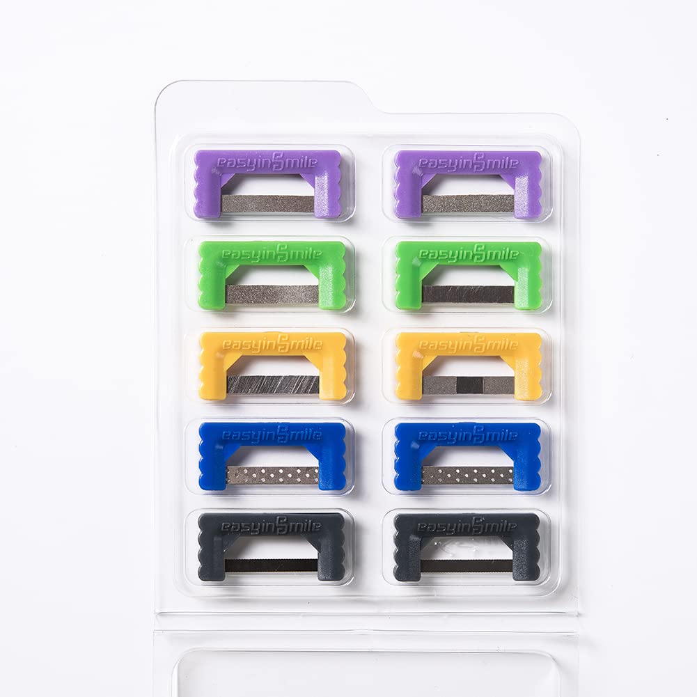 SNAWOP 10PC Dental Interproximal Strips for Orthodontic Enamel Reduction & Teeth Polishing - IPR/IR Kit with Stainless Steel Strips | Perfect for Dentists, Orthodontists & At-Home Teeth Alignment Care