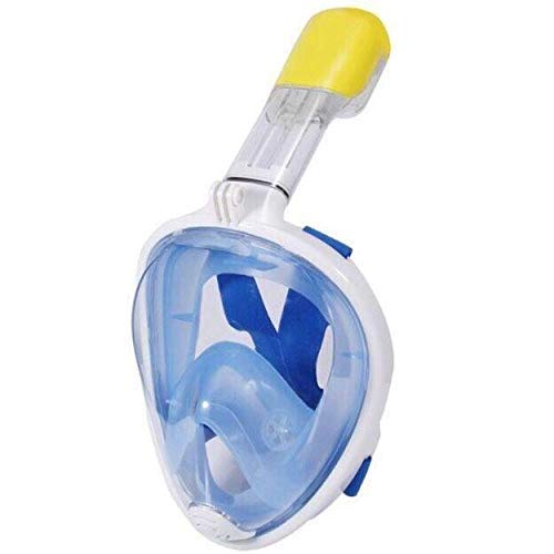 **Foldable Full Face Snorkel Mask for Adults & Kids - Anti-Fog Scuba Diving Mask with Wide Underwater View - Blue (L/XL) - Perfect for Ocean Adventures, Snorkeling & Swimming**