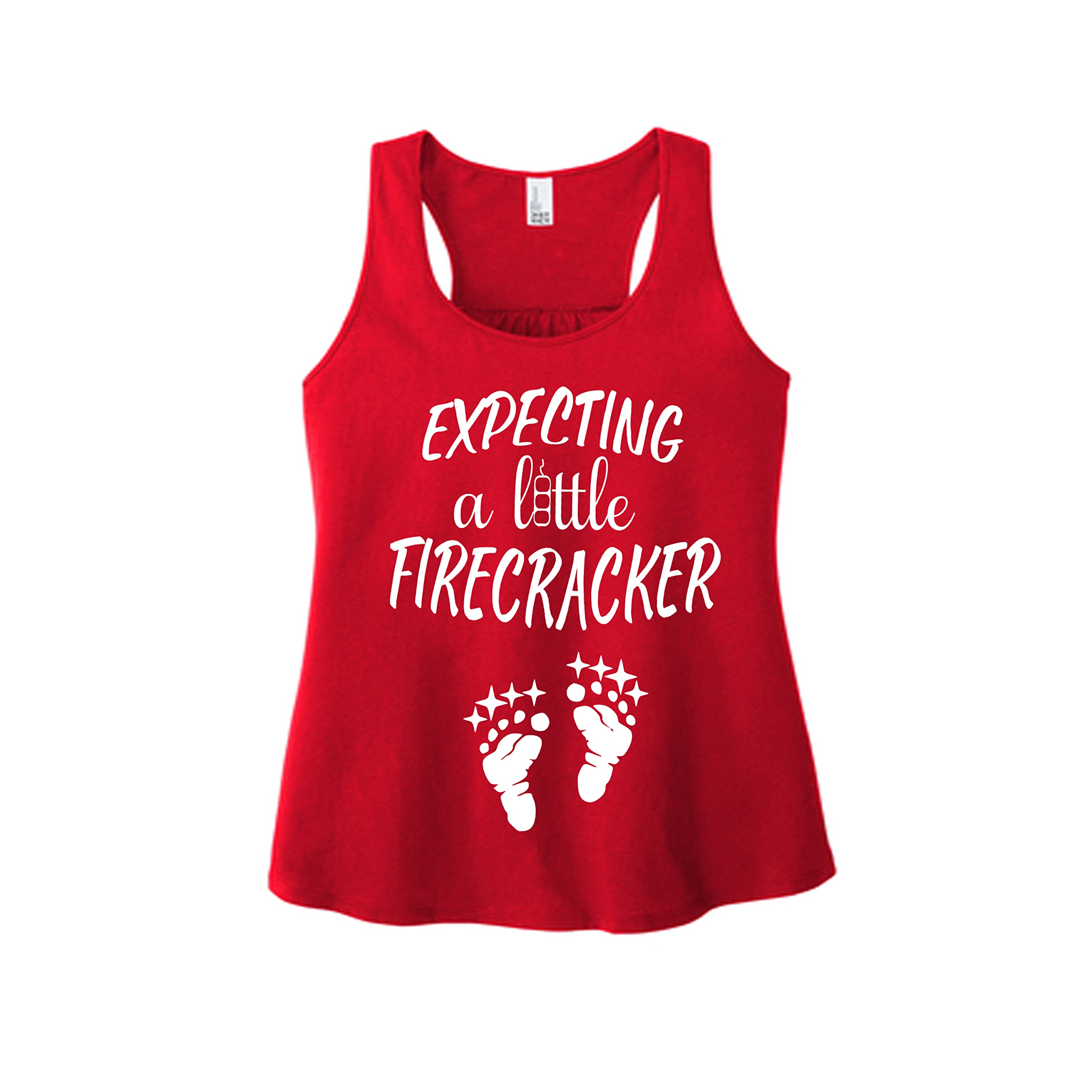 Vintage Retro 'Expecting a Little Firecracker' Pregnancy Announcement Shirt - Cute Baby Reveal Tank Top for New Moms - Perfect Gender Reveal & Baby Shower Gift - Great for Maternity Photos, Pregnancy Announcements & First Trimester Celebrations | Ideal for Social Media Reveals, Family Gatherings & Pregnancy Milestone Photos - Perfect for Gender Reveal Parties, Maternity Photoshoots & Celebrating Pregnancy Journey